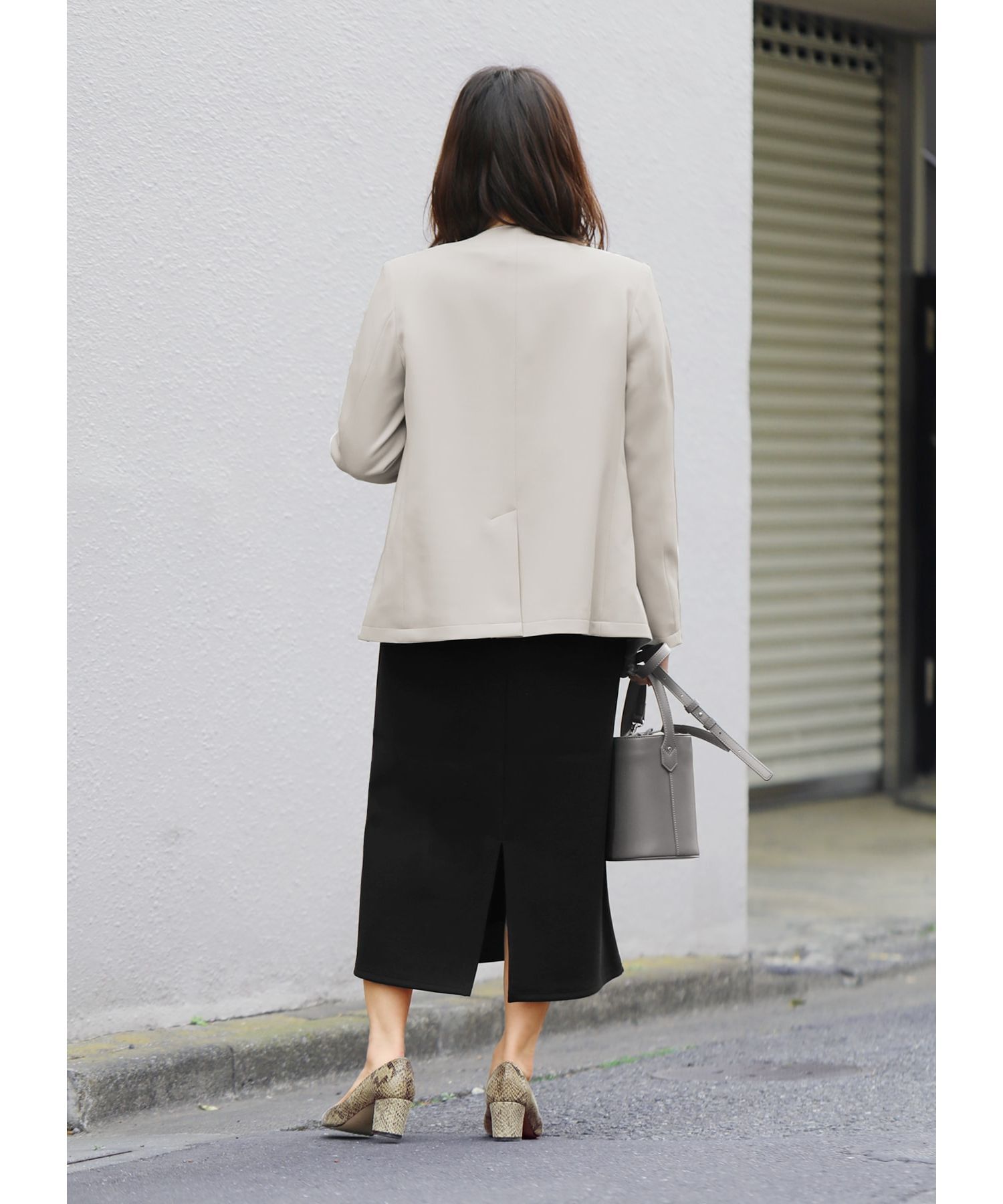 STYLE DELI「【Made in JAPAN】ノーカラーダブルジャケット」|ノーカラージャケット|