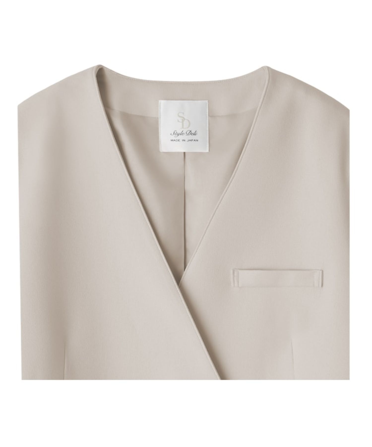STYLE DELI「【Made in JAPAN】ノーカラーダブルジャケット」|ノーカラージャケット|