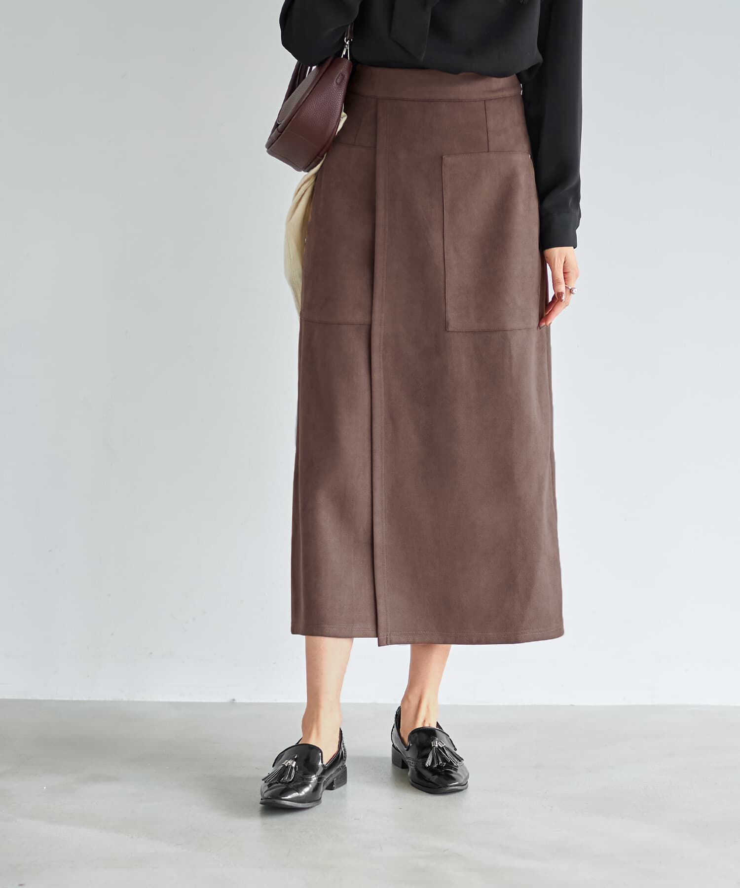 STYLE DELI「スエード調ポケットラップスカート」|スカート|