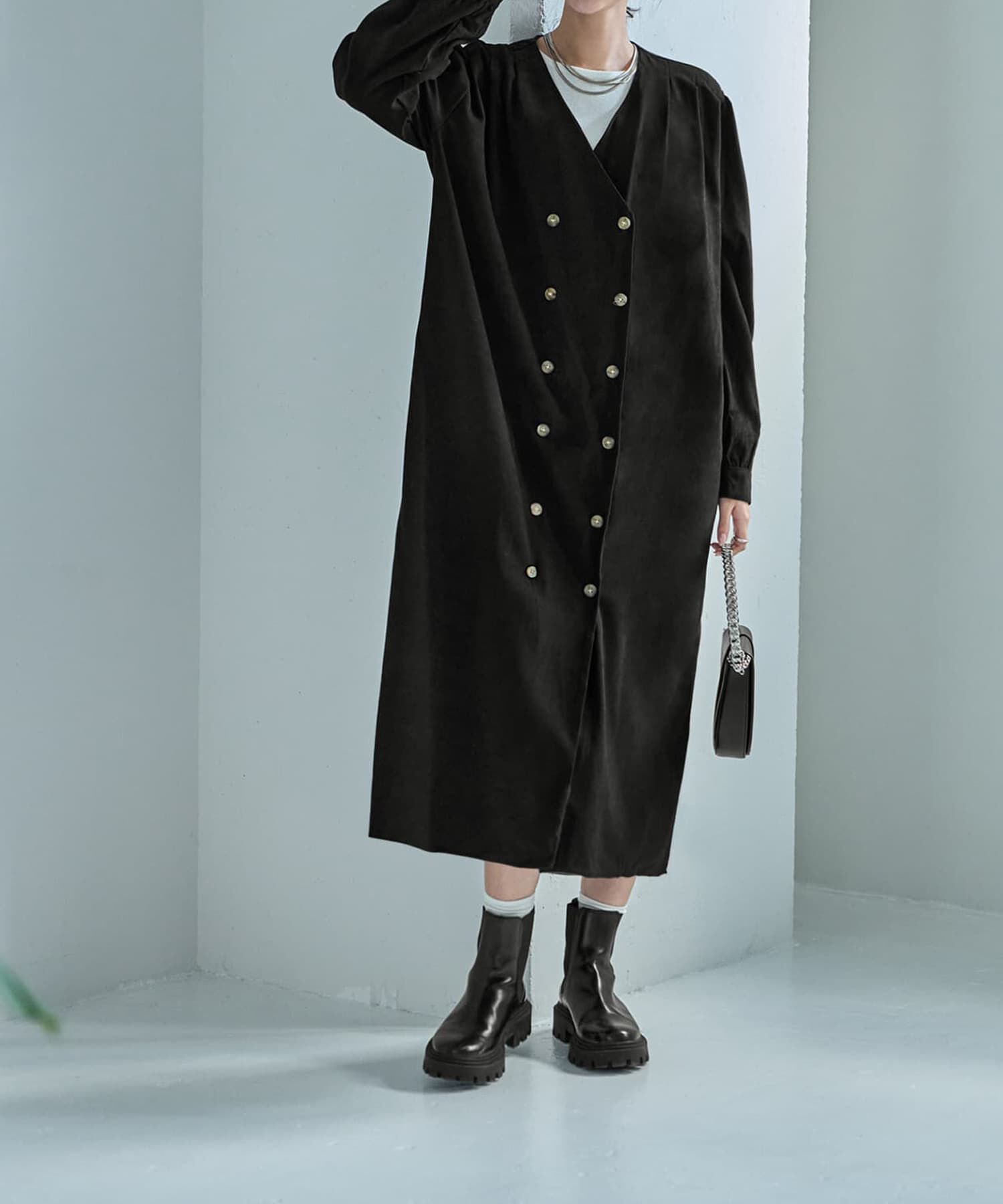 STYLE DELI「ダブル合わせVネックワンピース」|ワンピース|