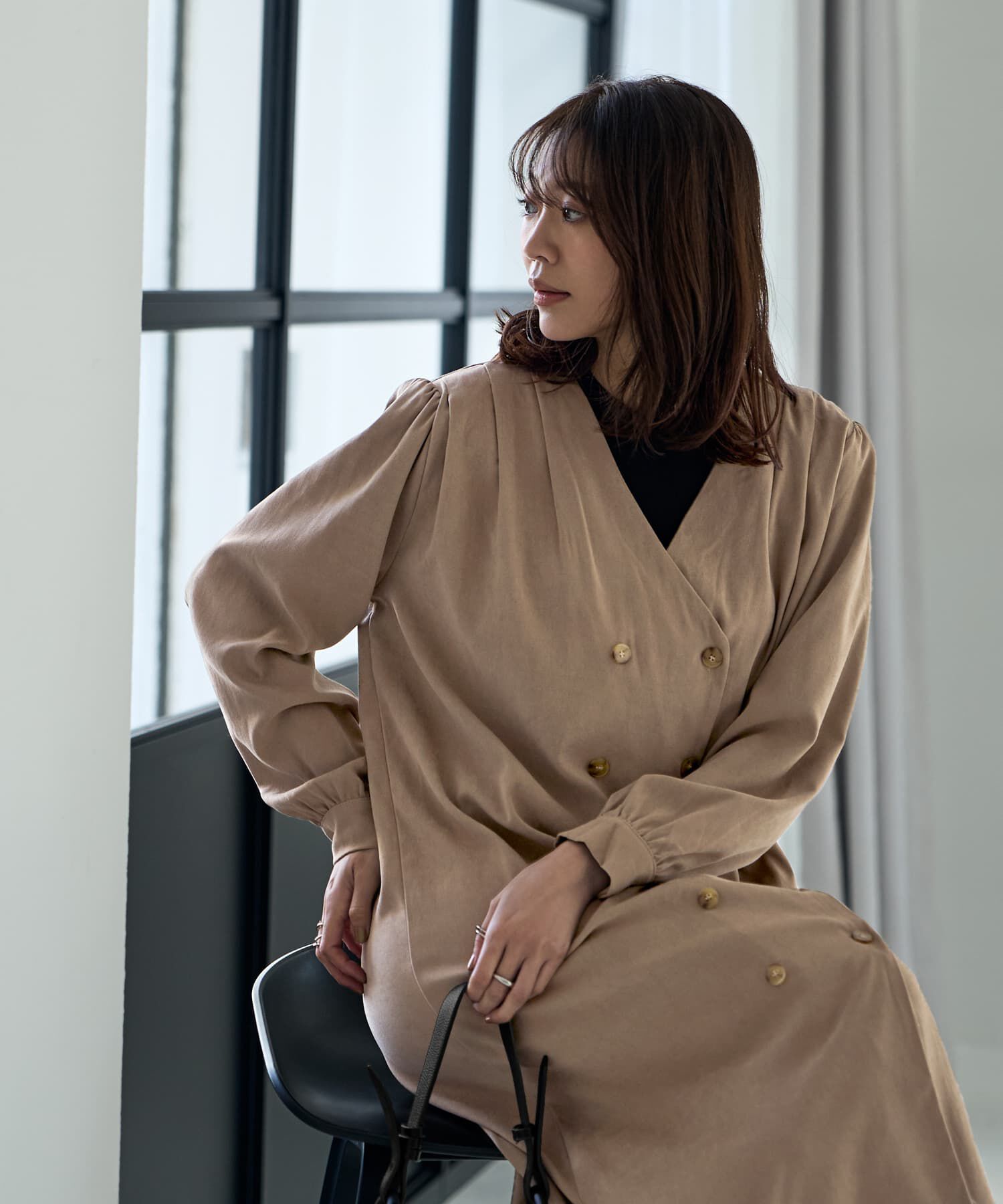 STYLE DELI「ダブル合わせVネックワンピース」|ワンピース|