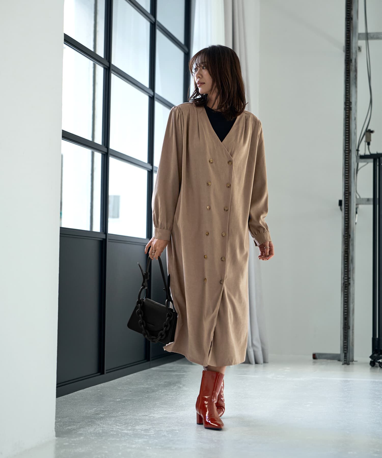 STYLE DELI「ダブル合わせVネックワンピース」|ワンピース|