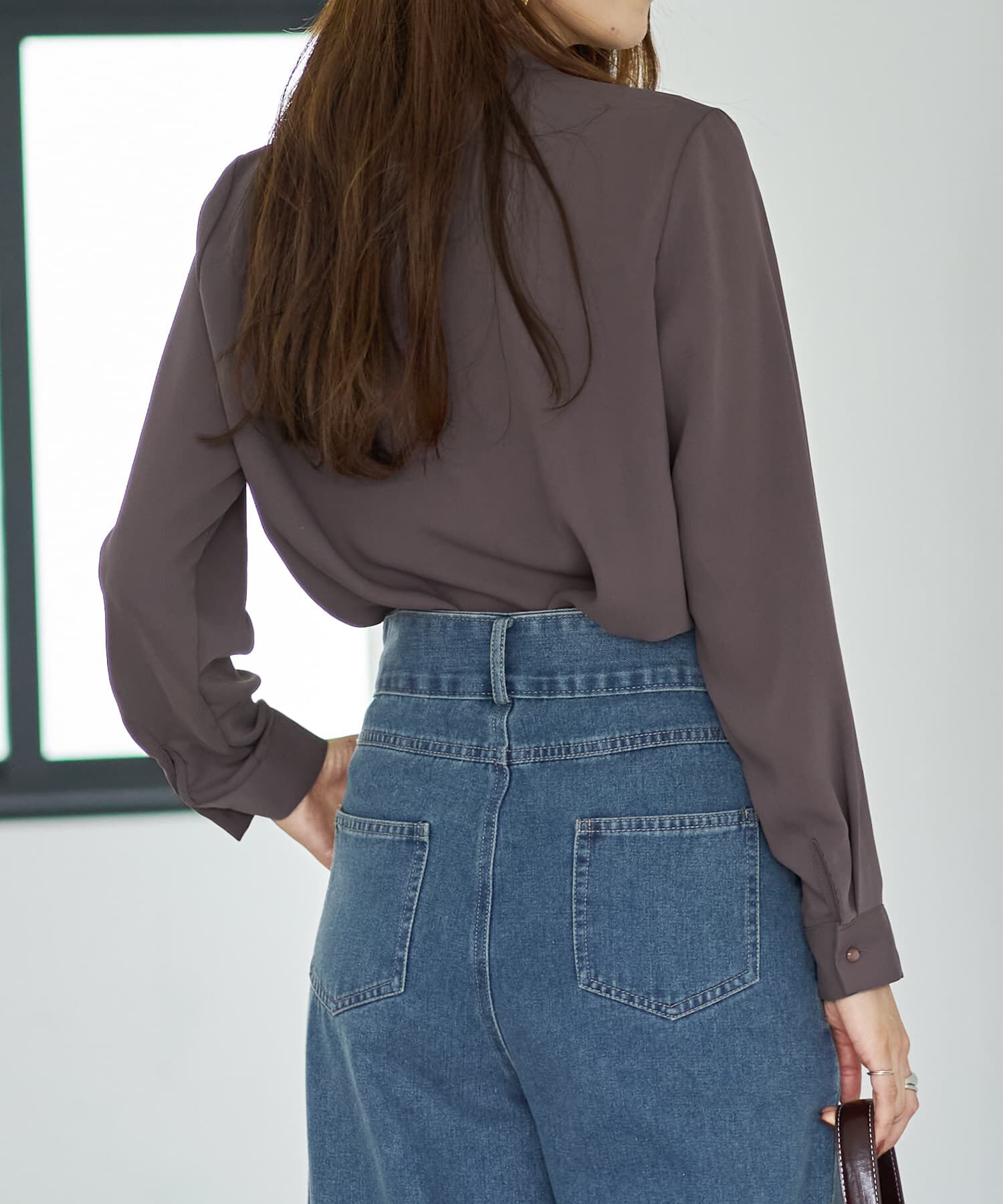 STYLE DELI「タイ付き首元ドレープブラウス」|シャツ・ブラウス|