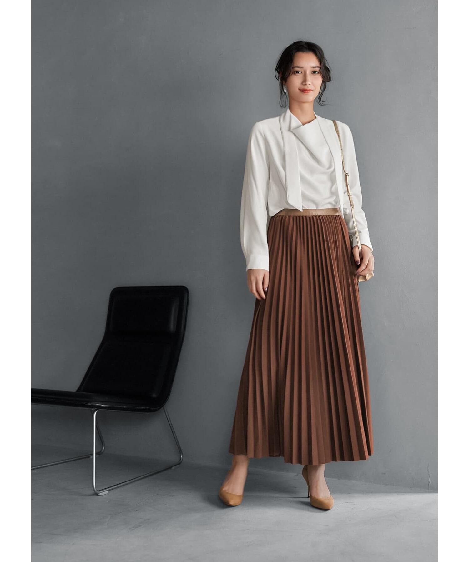 STYLE DELI「タイ付き首元ドレープブラウス」|シャツ・ブラウス|