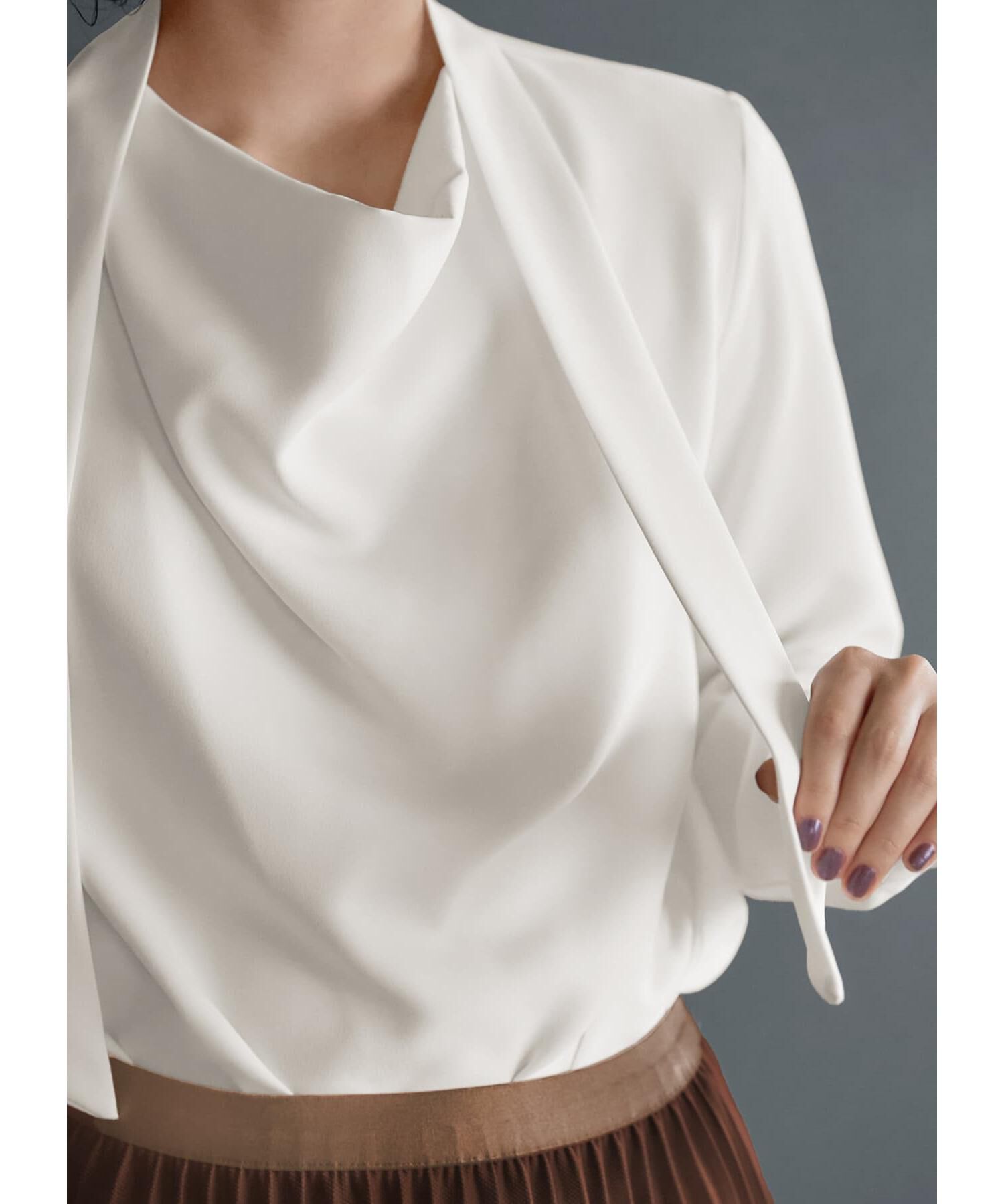 STYLE DELI「タイ付き首元ドレープブラウス」|シャツ・ブラウス|