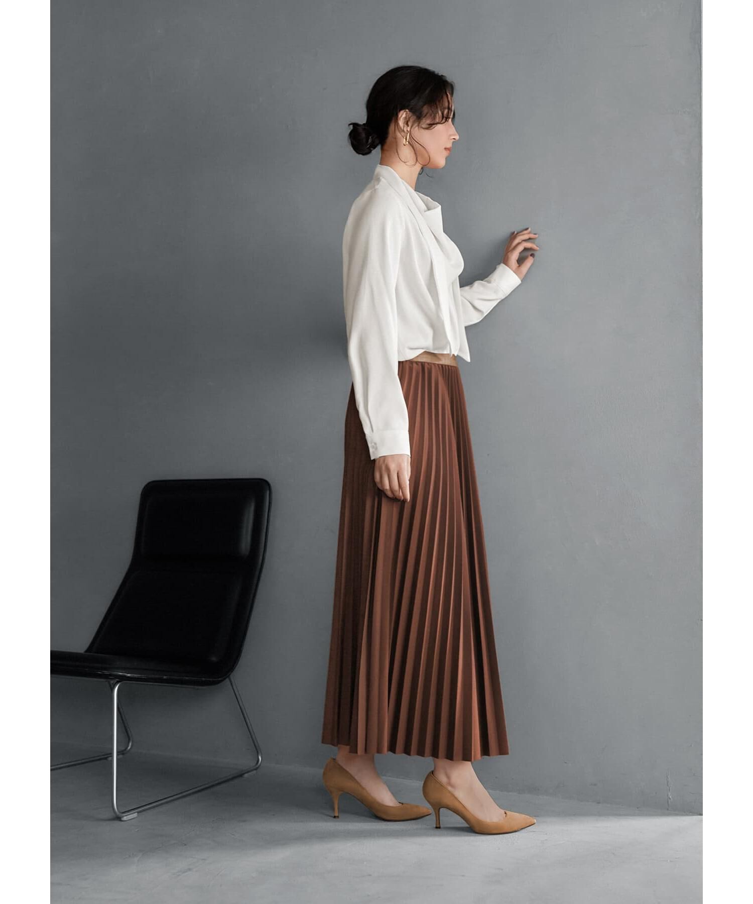 STYLE DELI「タイ付き首元ドレープブラウス」|シャツ・ブラウス|