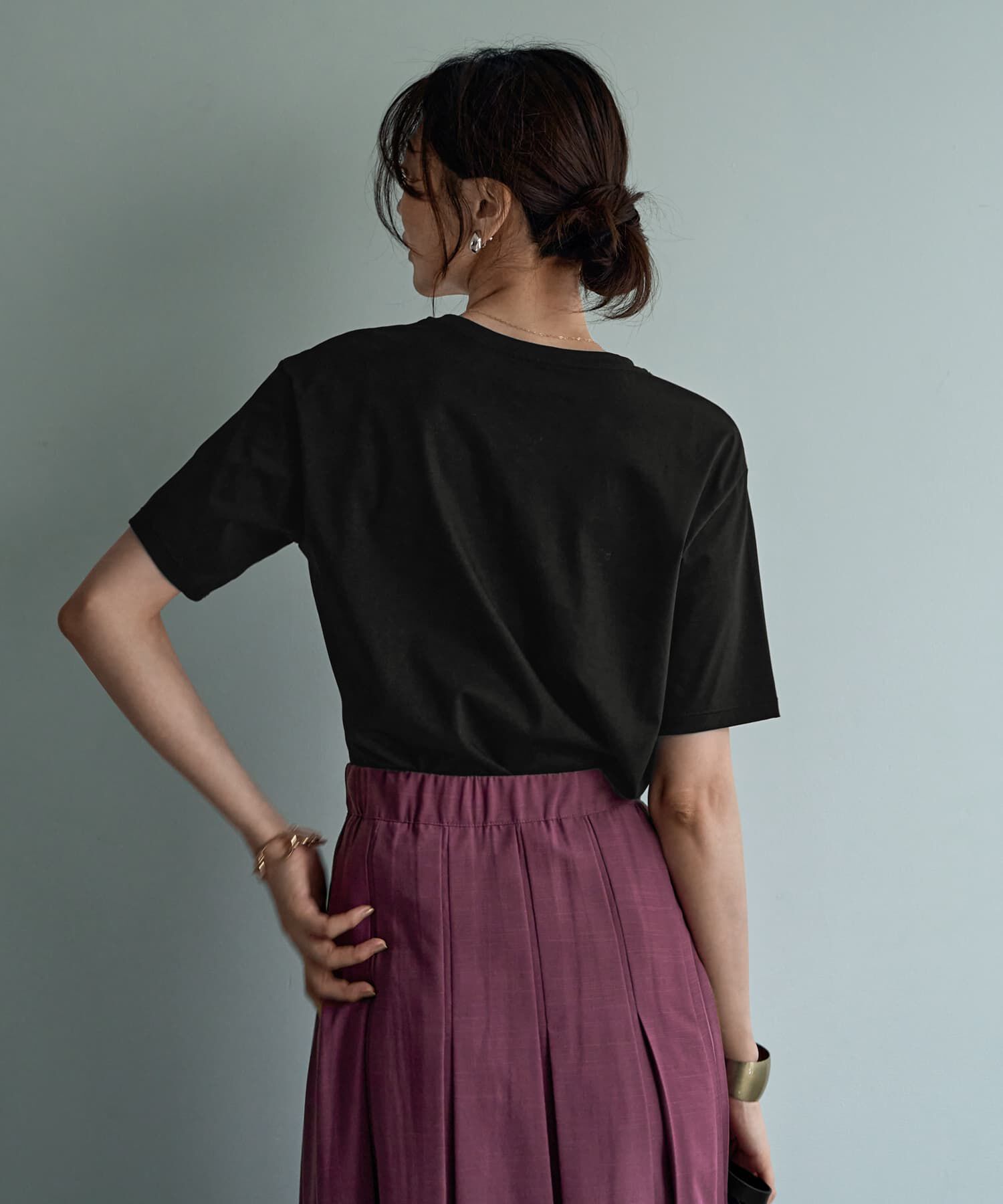 STYLE DELI「【ものづくりJAPAN】DIORAMAシルキースムース／VネックT」|Tシャツ・カットソー|