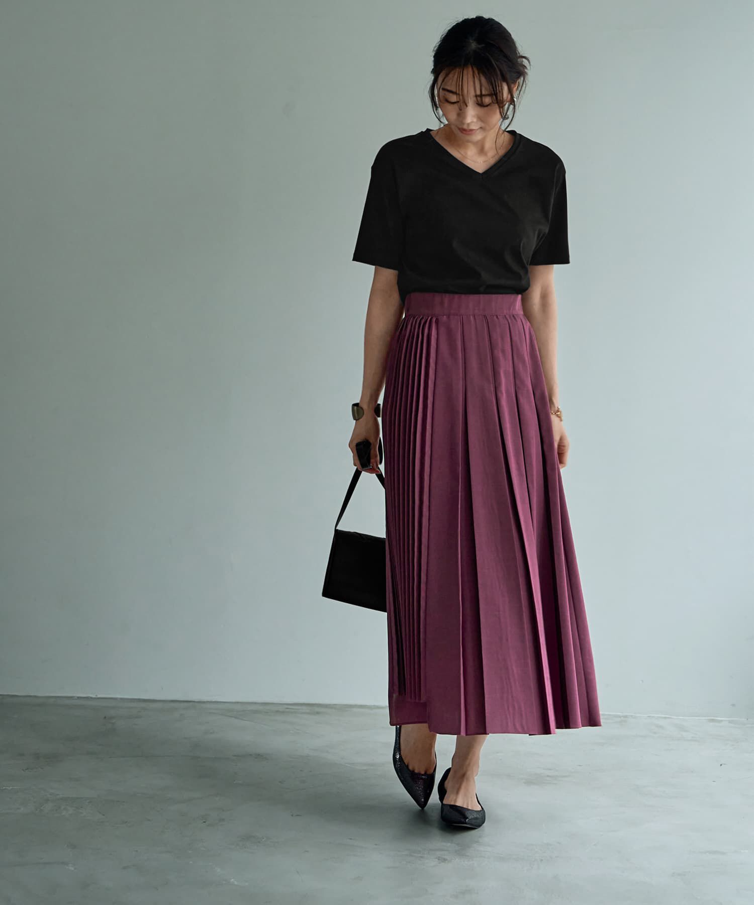 STYLE DELI「【ものづくりJAPAN】DIORAMAシルキースムース／VネックT」|Tシャツ・カットソー|