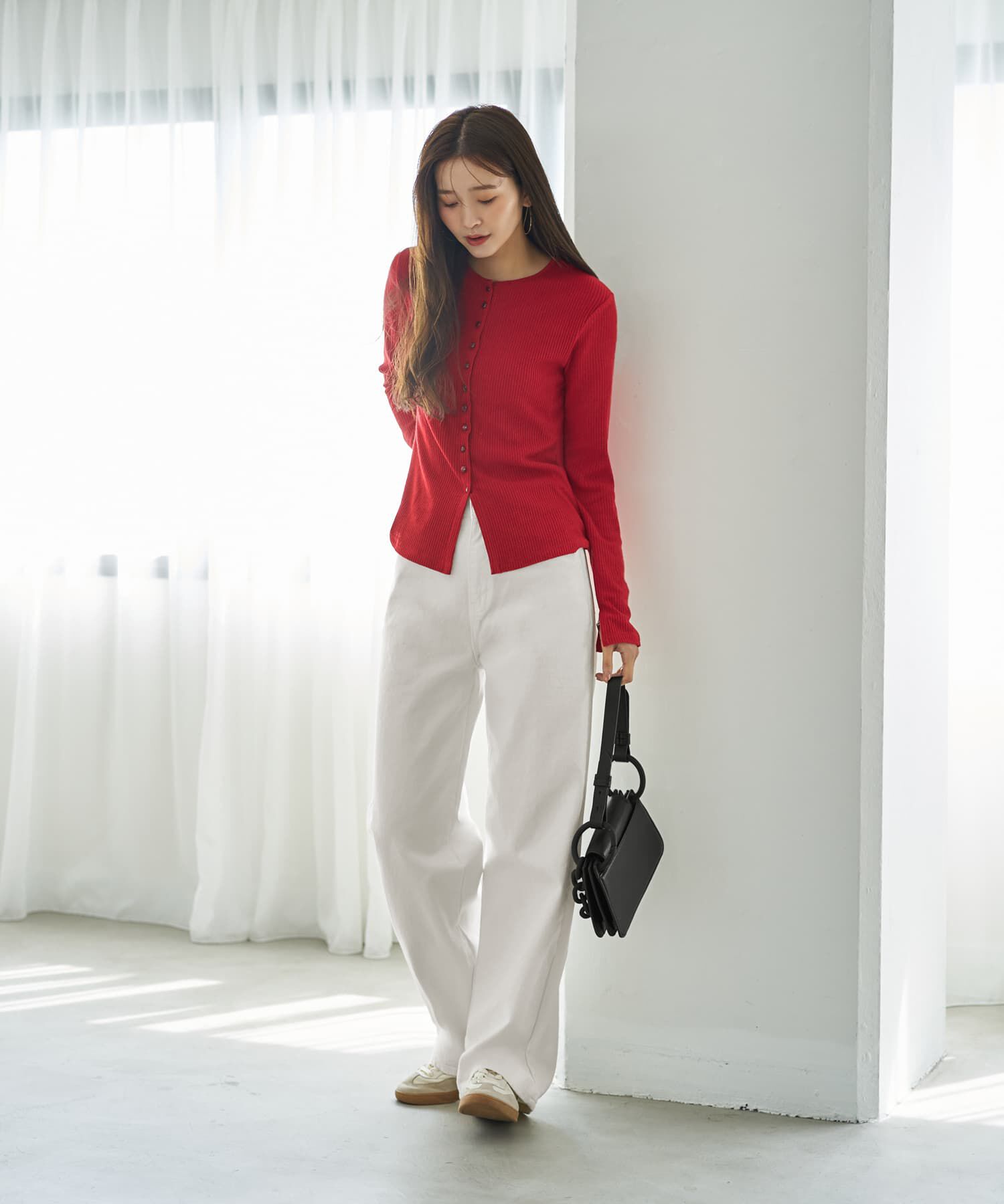 STYLE DELI「ボタンいっぱいリブカットソートップス」|Tシャツ・カットソー|