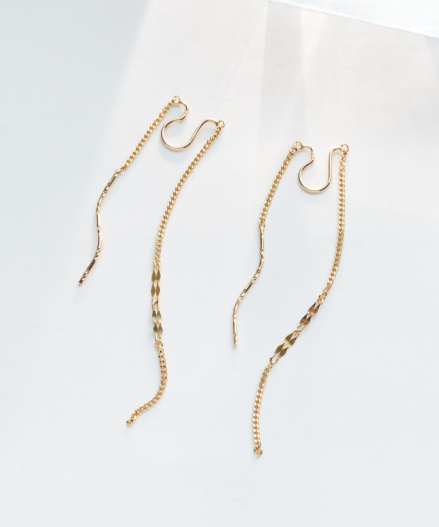 JUPITER「【K10】ダブルチェーンイヤリング」|イヤリング|