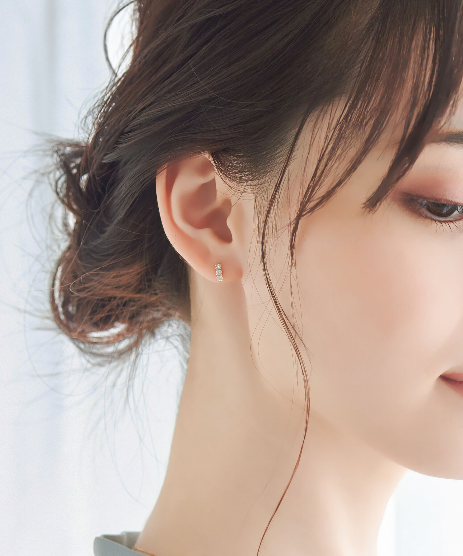 Phoebe「【K10】ストーンバーピアス/BOX付き」|ピアス|