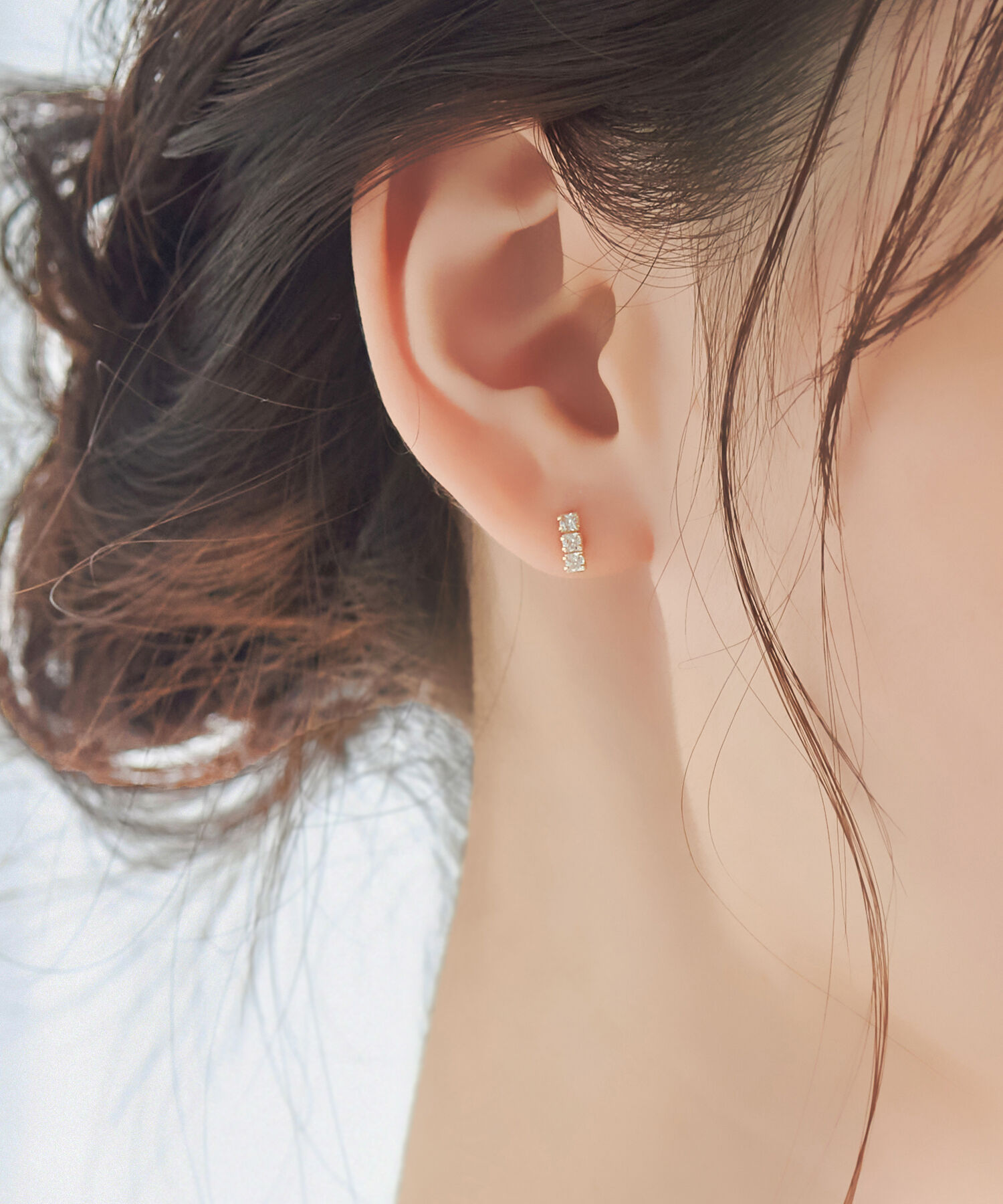 Phoebe「【K10】ストーンバーピアス/BOX付き」|ピアス|