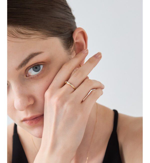 ete「[ONLINE Limited] ビジュー クレセントムーン リング」|リング|