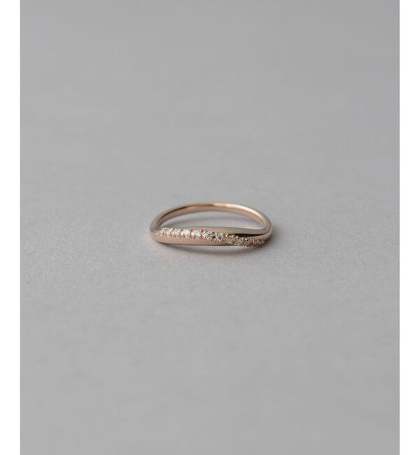 ete「[ONLINE Limited] ビジュー クレセントムーン リング」|リング|ピンクゴールド