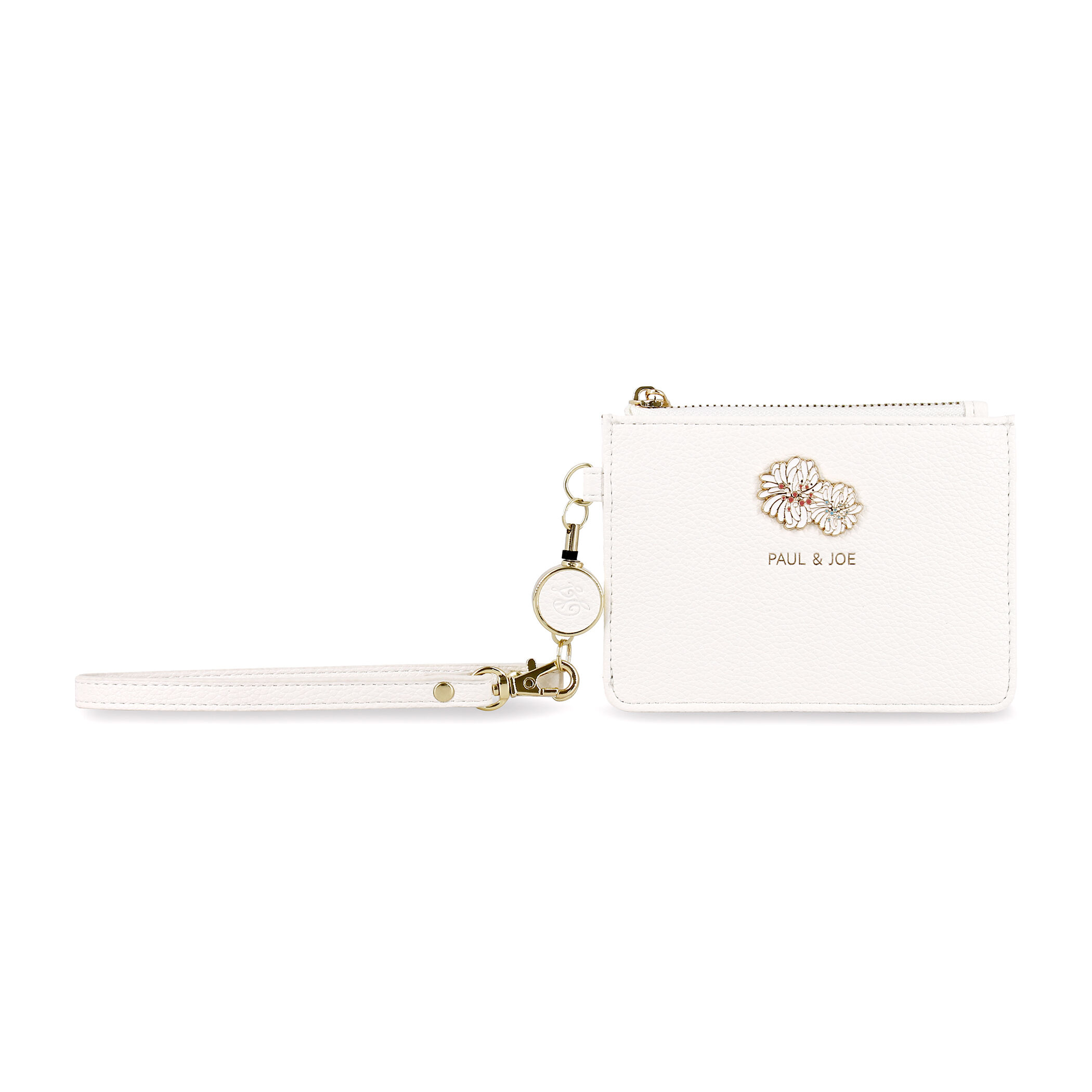 PAUL&JOE「カードコインケース／クリザンテーム　メタル　／ＰＡＵＬ　＆　ＪＯＥ」|定期入れ|アイボリー