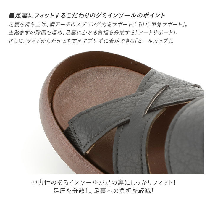 BACKYARD FAMILY「サンダル レディース 履きやすい 通販 歩きやすい おしゃれ ブラック 黒 幅広 甲高 ブランド」|サンダル|