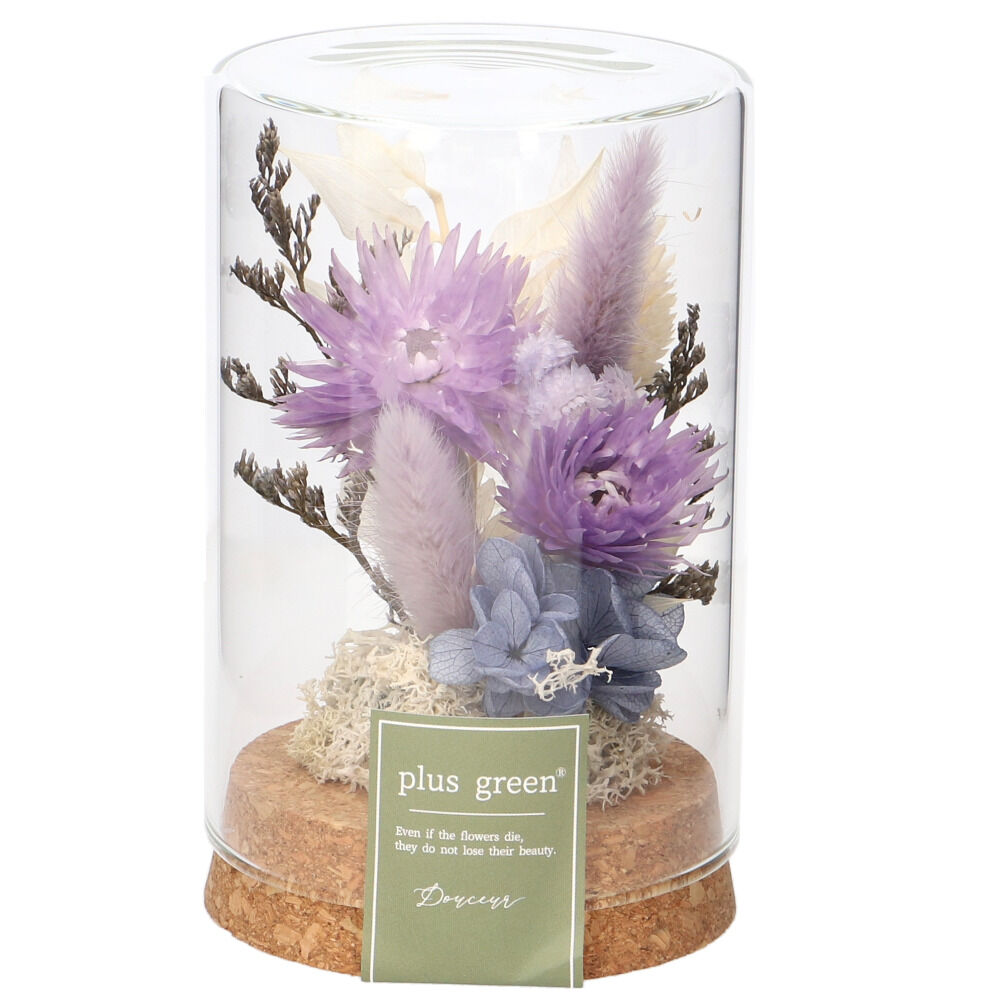 BACKYARD FAMILY「ドライフラワー ガラス 通販 ボトルフラワー コルクボトル 75 フラワーアレンジメント」|その他|パープル1