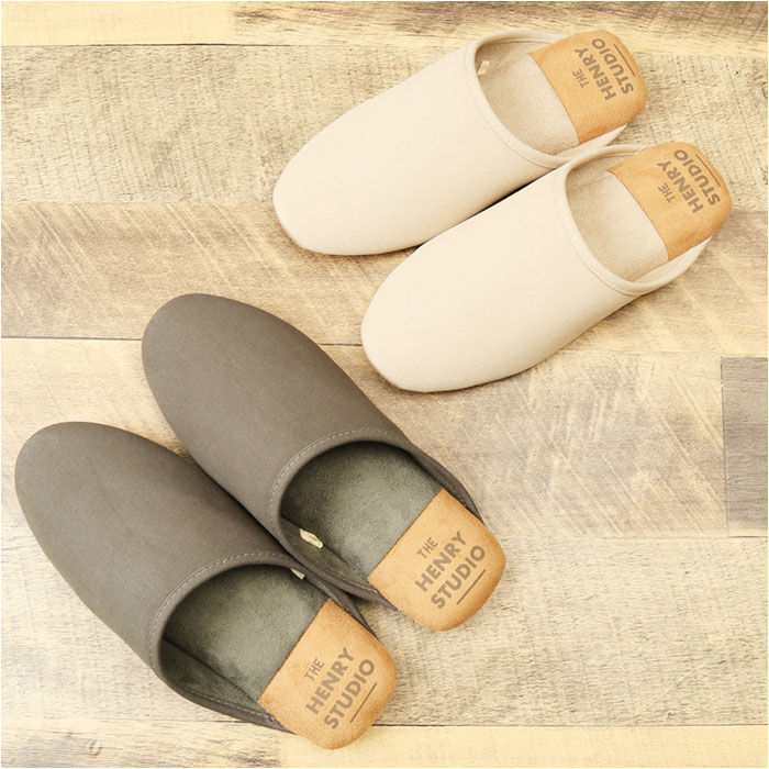 BACKYARD FAMILY「スリッパ オシャレ 通販 ヘンリースタジオ かかとアクセントスリッパ 前詰まりスリッパ」|ルームシューズ|