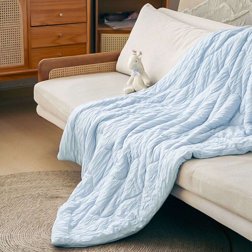 BACKYARD FAMILY「冷感 ひんやり ケット 通販 ハーフケット レーヨンケット 薄掛け布団 100&times;140cm」|ブランケット|ブルー1