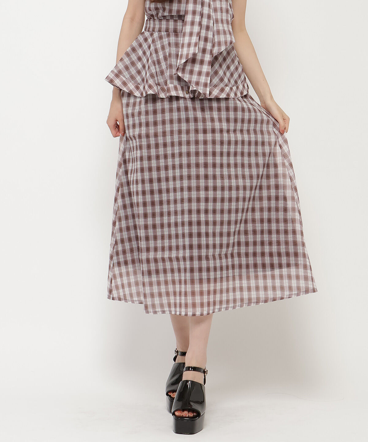 REDYAZEL「ぺプラムフレアスカート」|フレア|