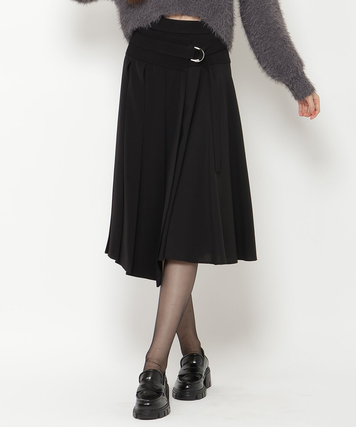 REDYAZEL「コンビネーションアシメプリーツスカート」|フレア|