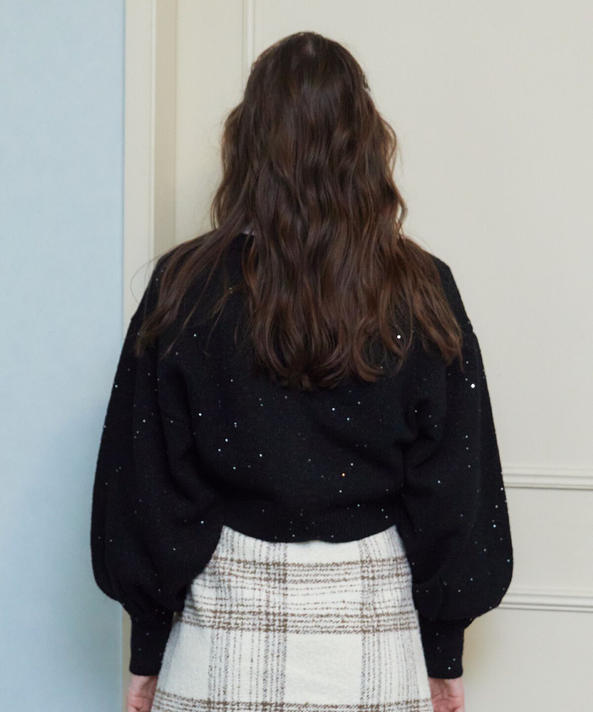 REDYAZEL「ラメスパンコールショートカーディガン」|カーディガン|