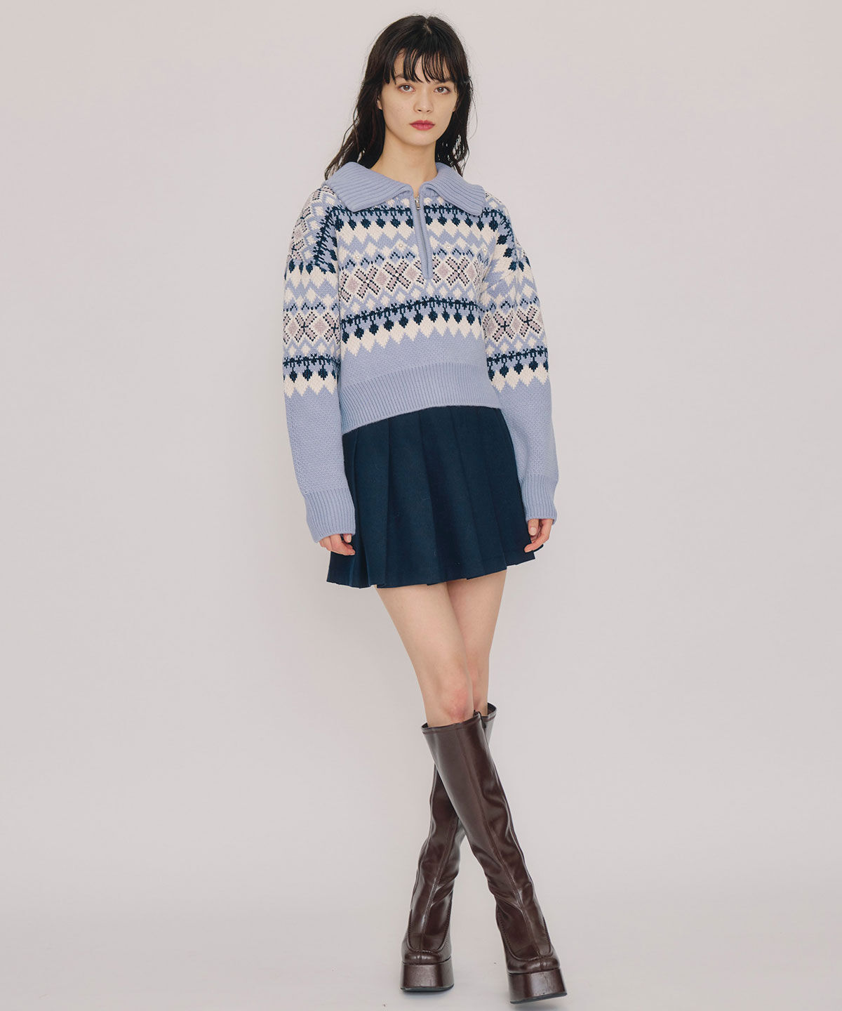 REDYAZEL「ビジューノルディックデザインニットプルオーバー」|ニット・セーター|