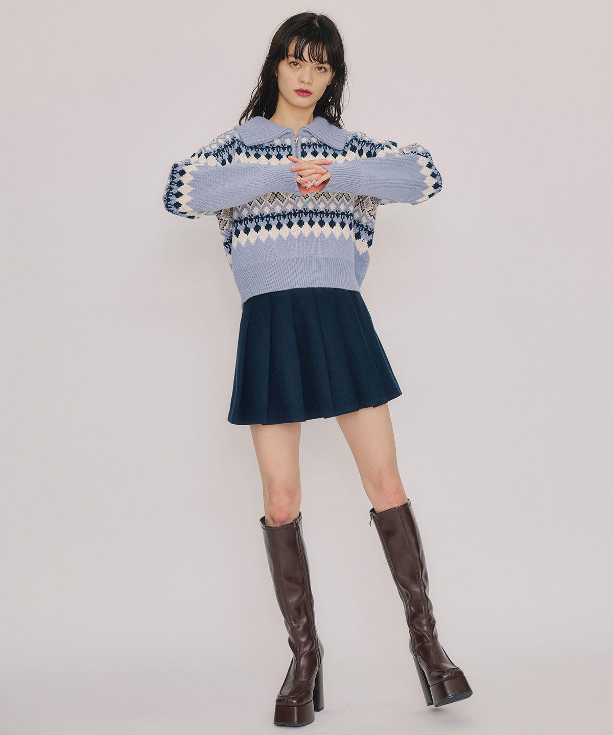 REDYAZEL「ビジューノルディックデザインニットプルオーバー」|ニット・セーター|