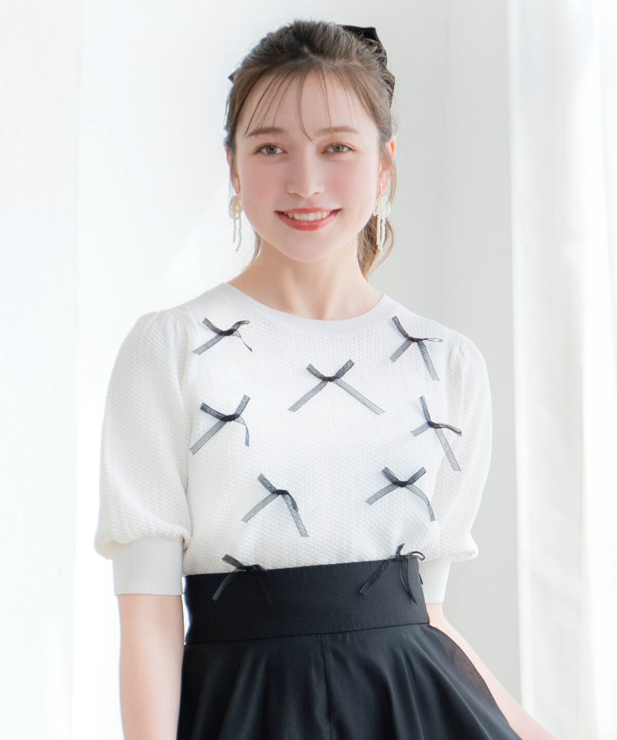 WILLSELECTION「リボンラメニットプルオーバー」|ニット・セーター|