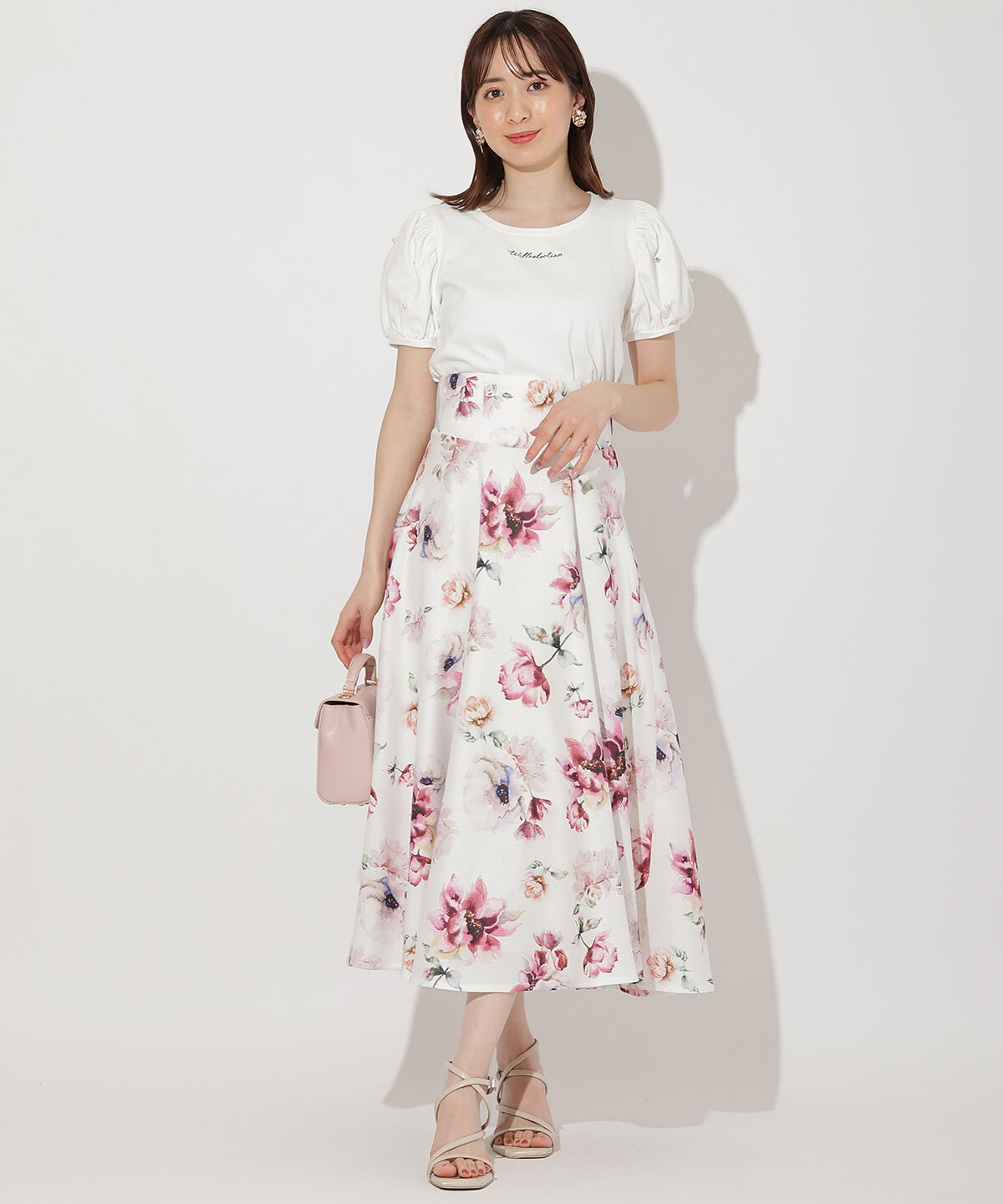 WILLSELECTION「ビックフラワーサーキュラースカート」|フレア|