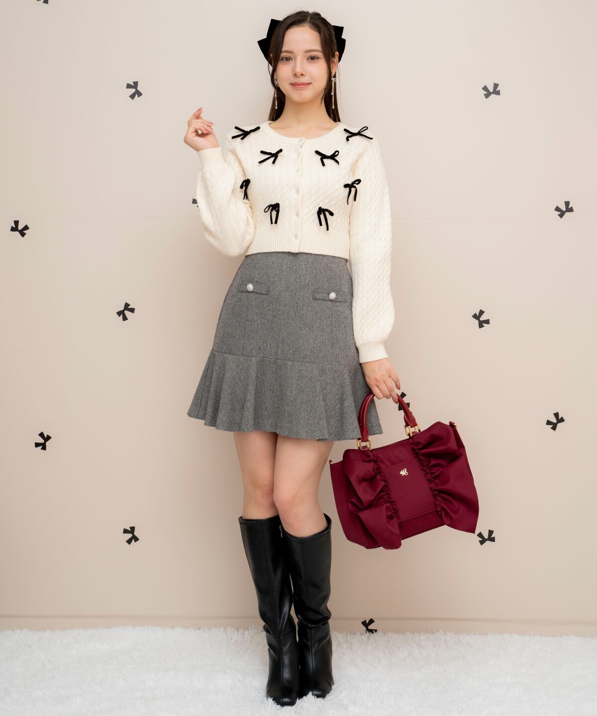 WILLSELECTION「メニーリボンケーブルカーディガン」|カーディガン|