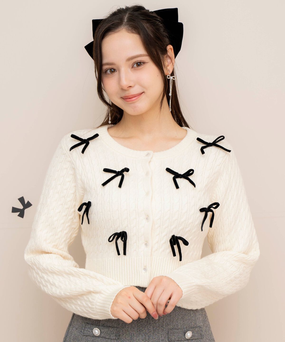 WILLSELECTION「メニーリボンケーブルカーディガン」|カーディガン|