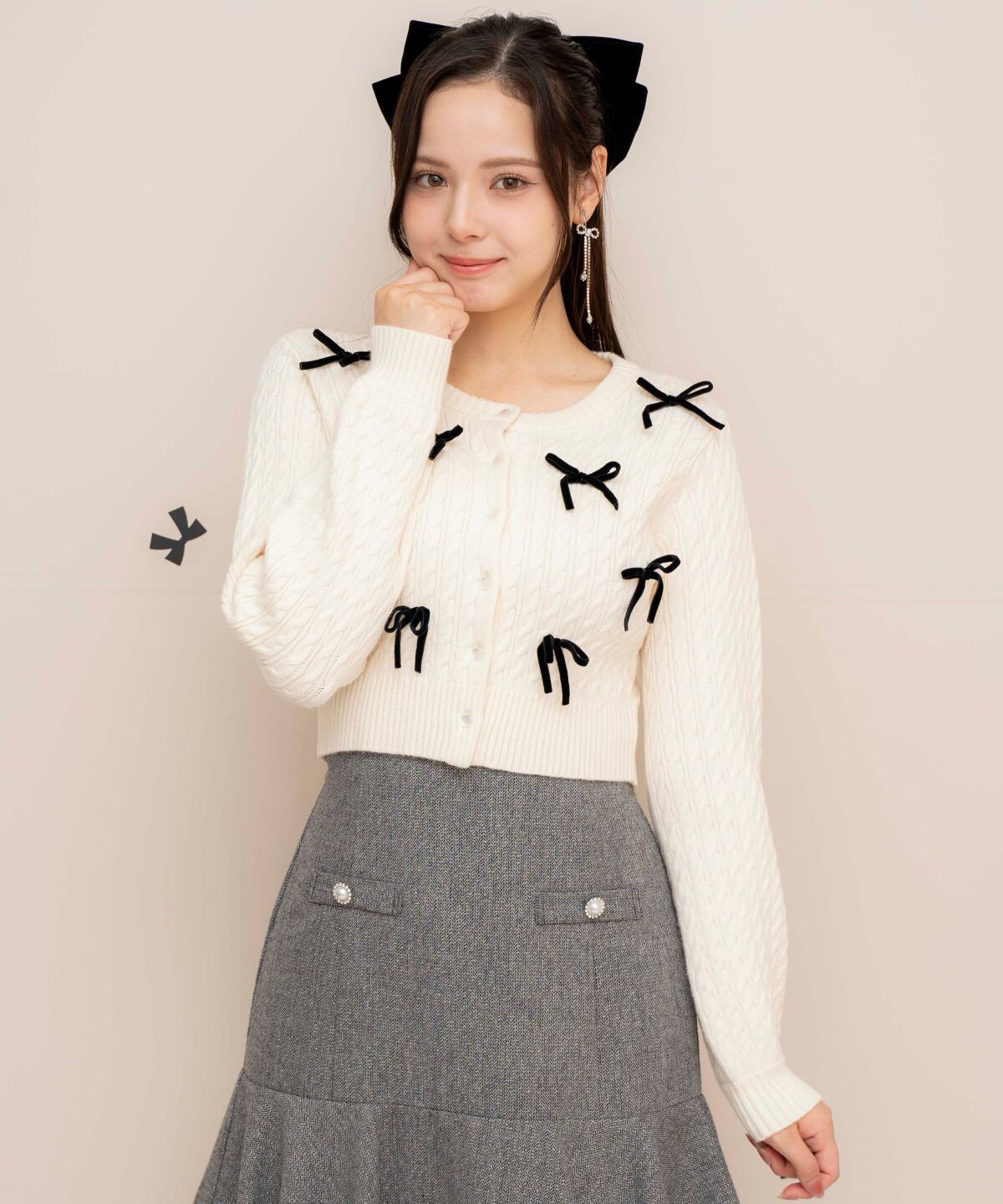 WILLSELECTION「メニーリボンケーブルカーディガン」|カーディガン|