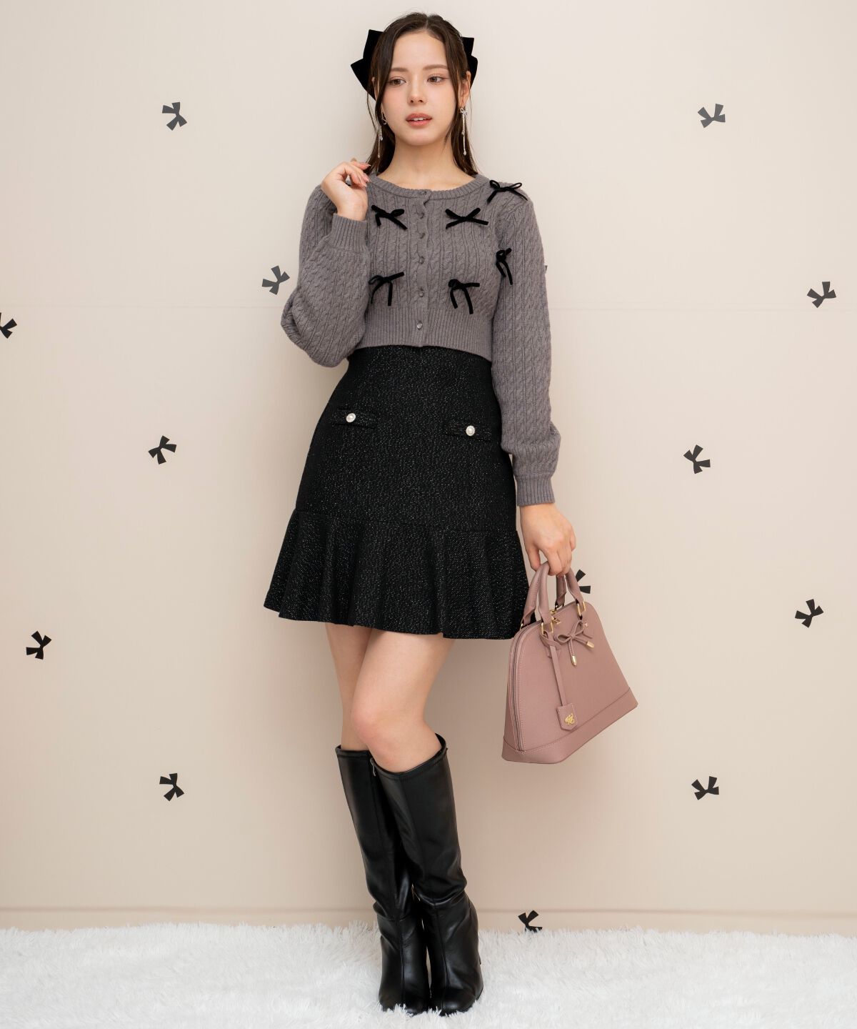 WILLSELECTION「メニーリボンケーブルカーディガン」|カーディガン|