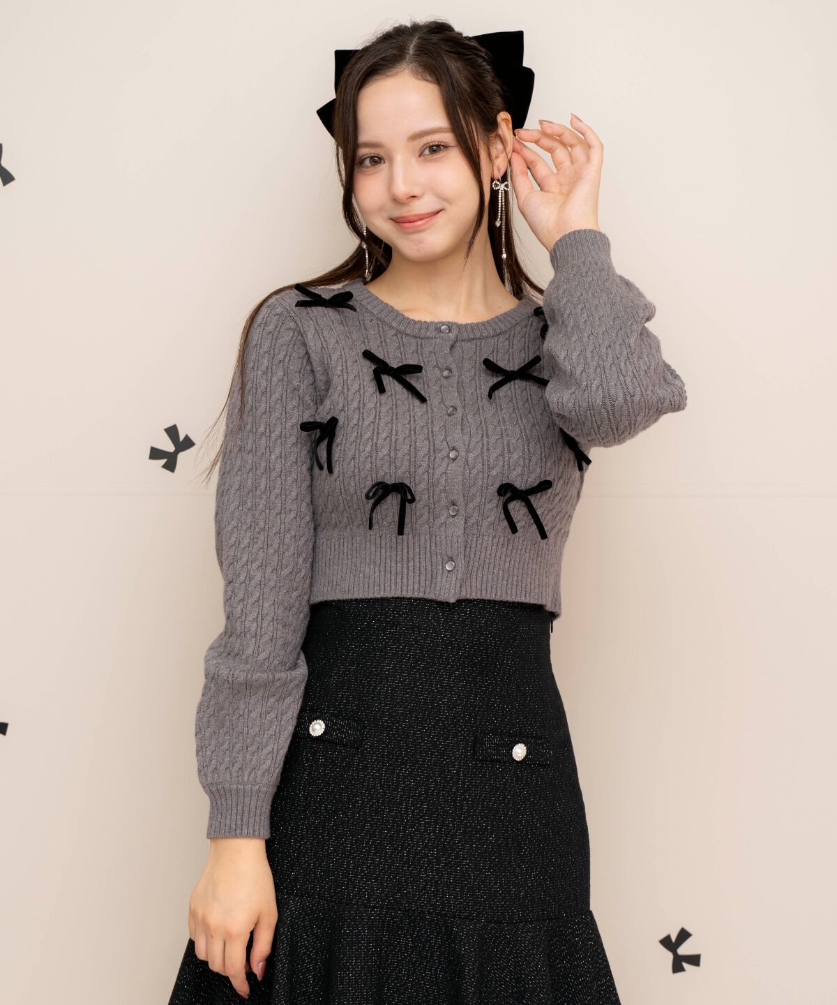 WILLSELECTION「メニーリボンケーブルカーディガン」|カーディガン|