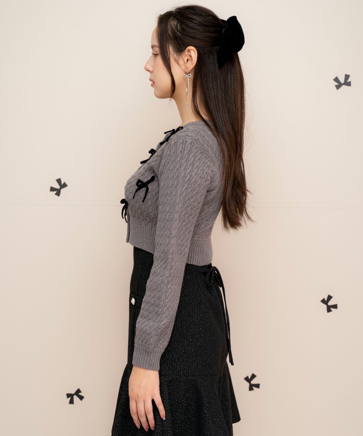 WILLSELECTION「メニーリボンケーブルカーディガン」|カーディガン|