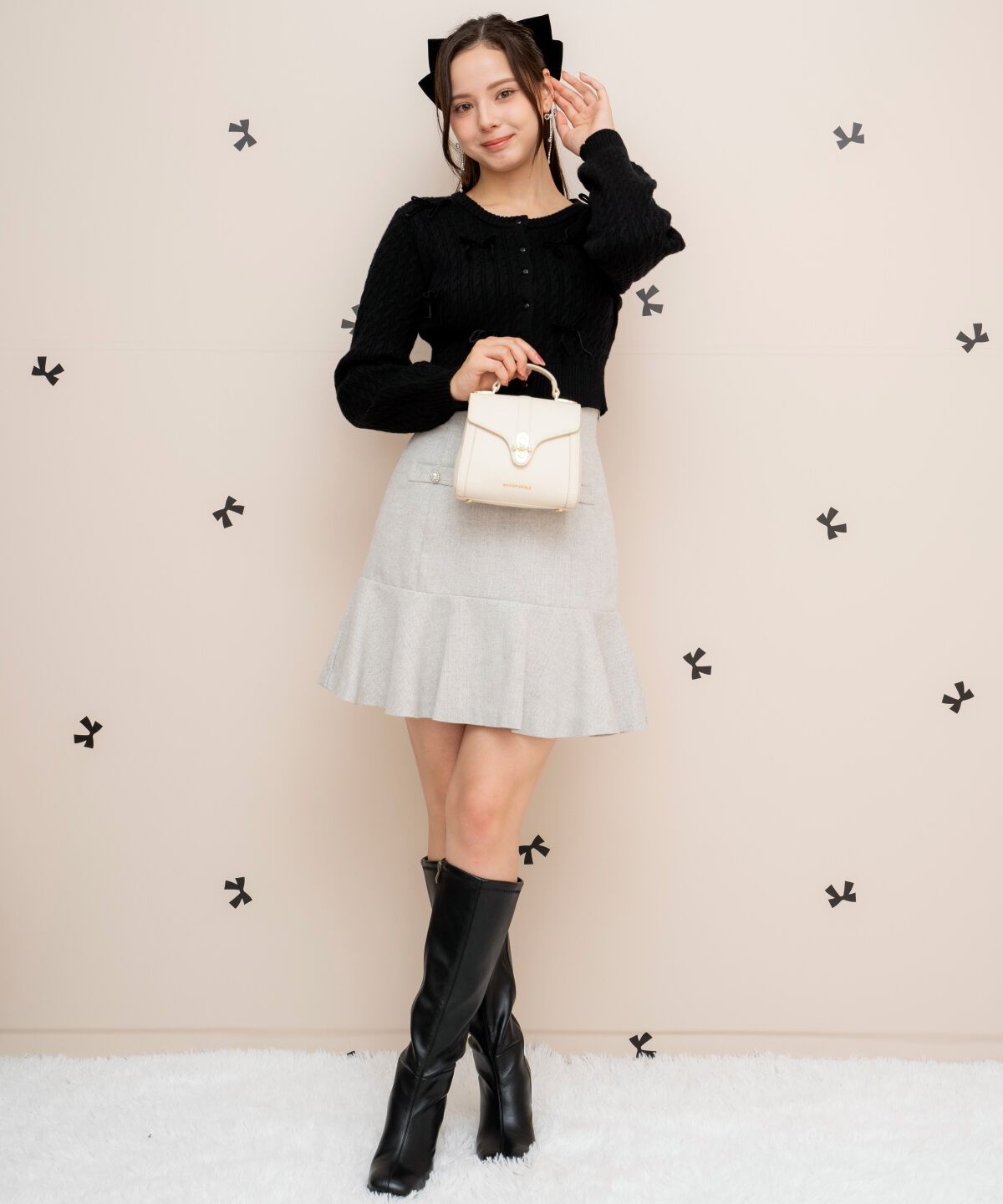 WILLSELECTION「メニーリボンケーブルカーディガン」|カーディガン|