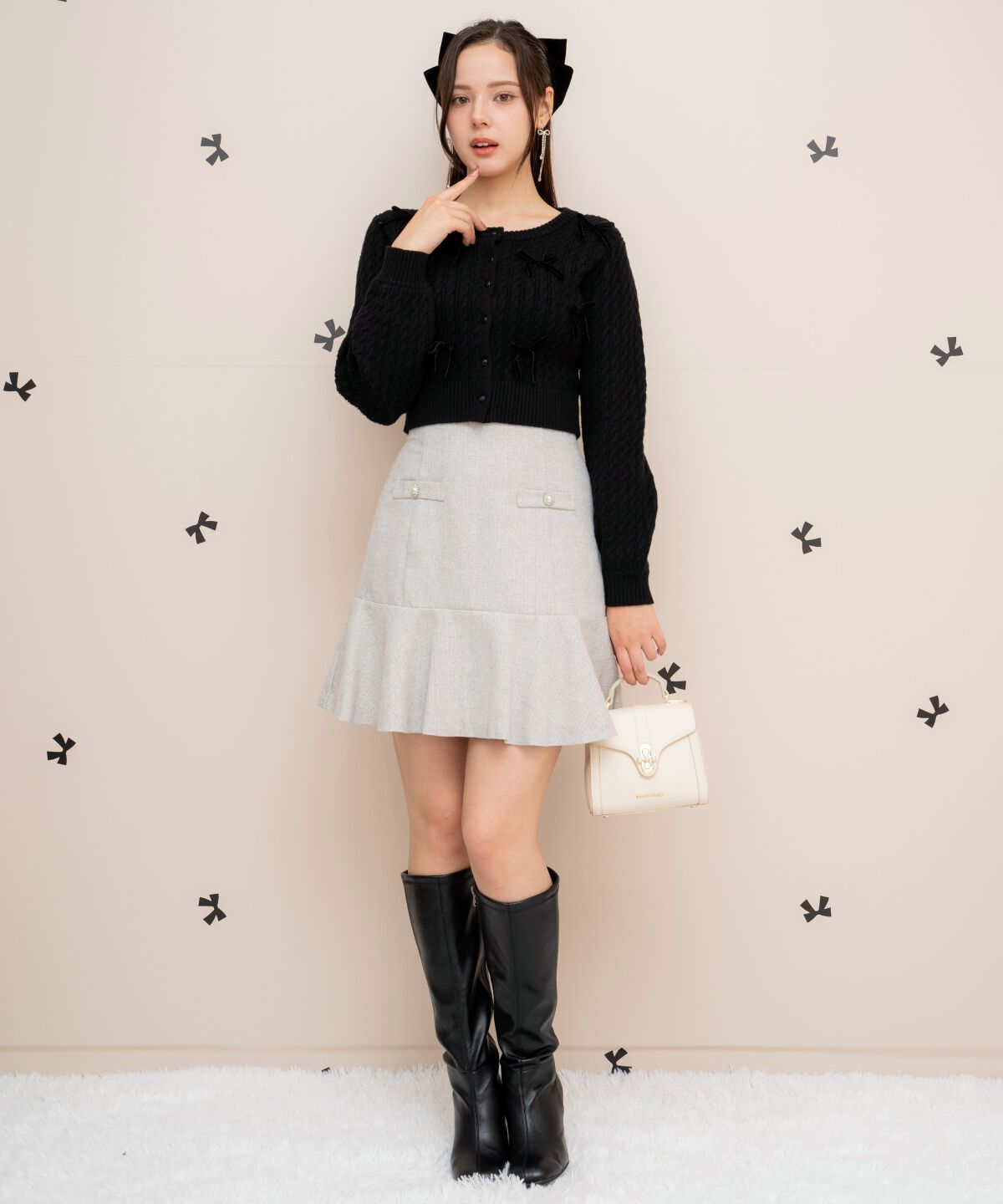 WILLSELECTION「メニーリボンケーブルカーディガン」|カーディガン|