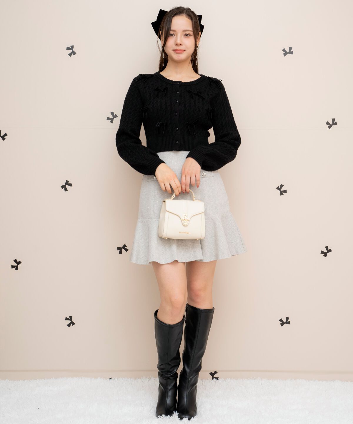 WILLSELECTION「メニーリボンケーブルカーディガン」|カーディガン|