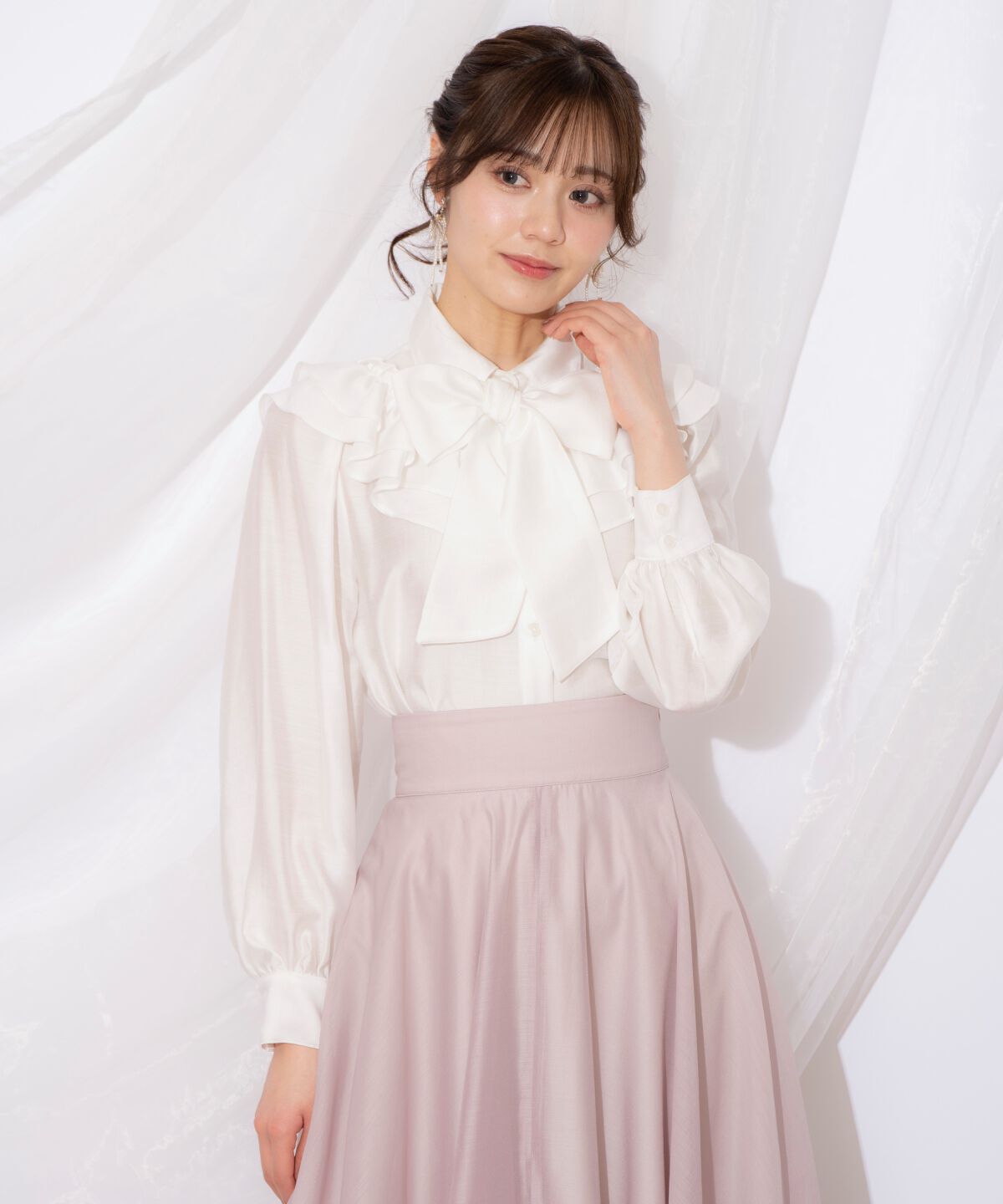 WILLSELECTION「ギャザーフリルボウタイブラウス」|シャツ・ブラウス|