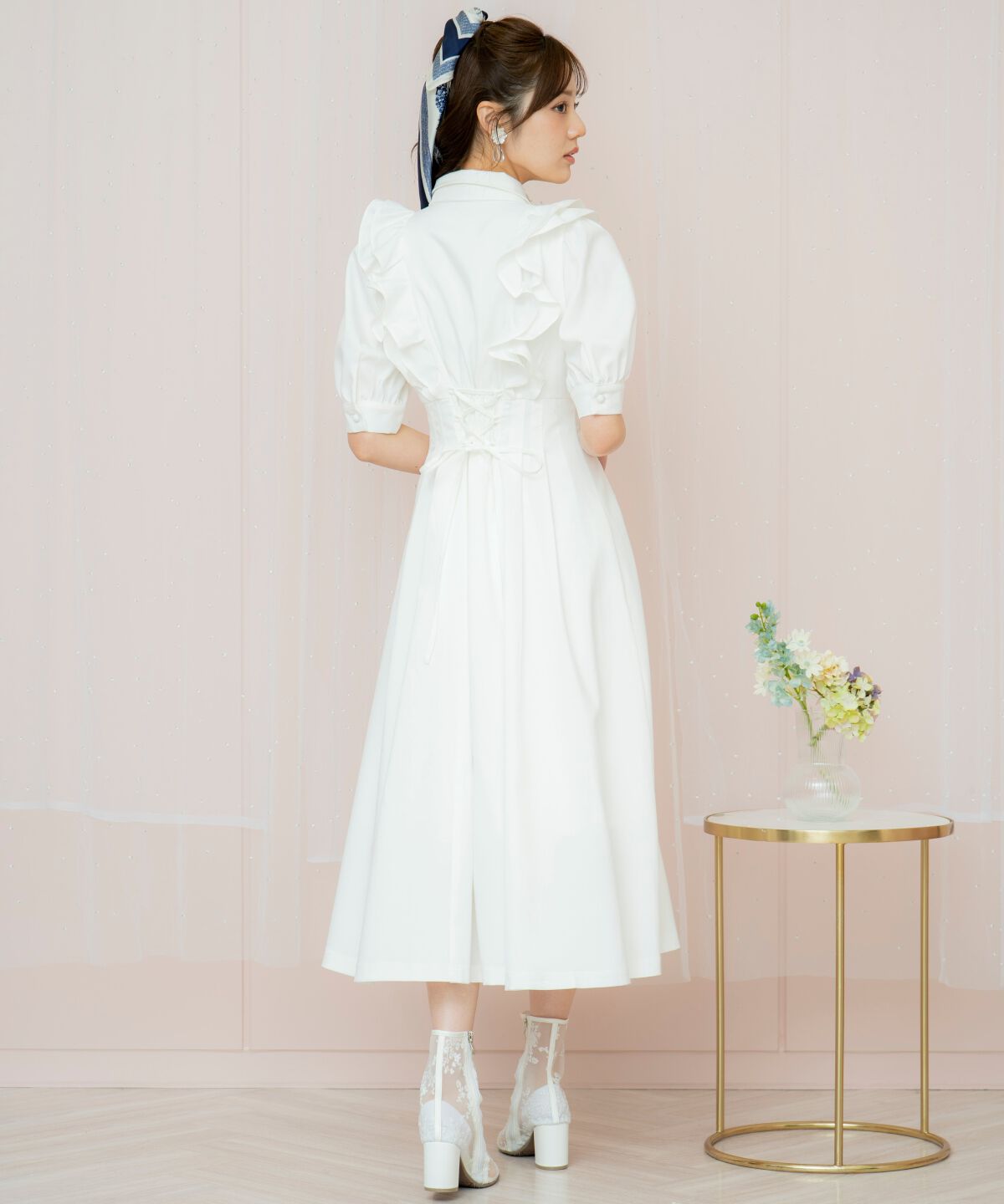 WILLSELECTION「ラッフルリボンタイシャツワンピース」|ワンピース|