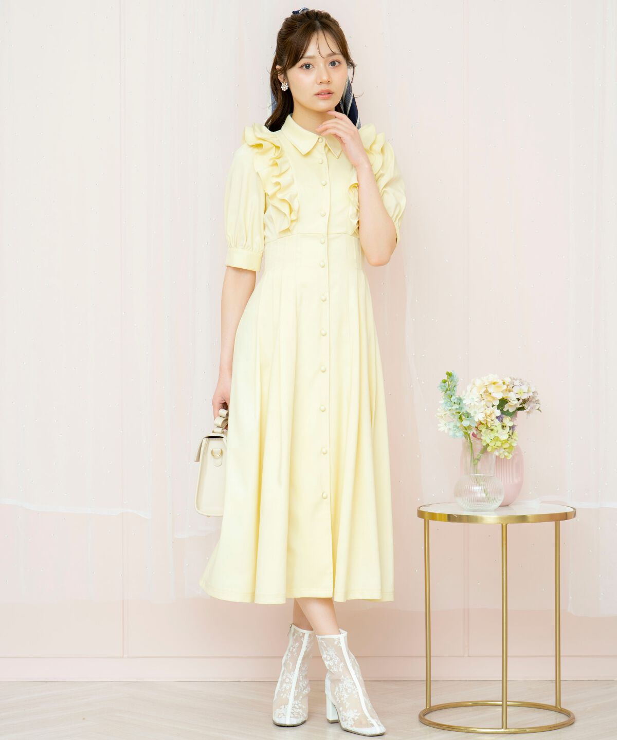 WILLSELECTION「ラッフルリボンタイシャツワンピース」|ワンピース|