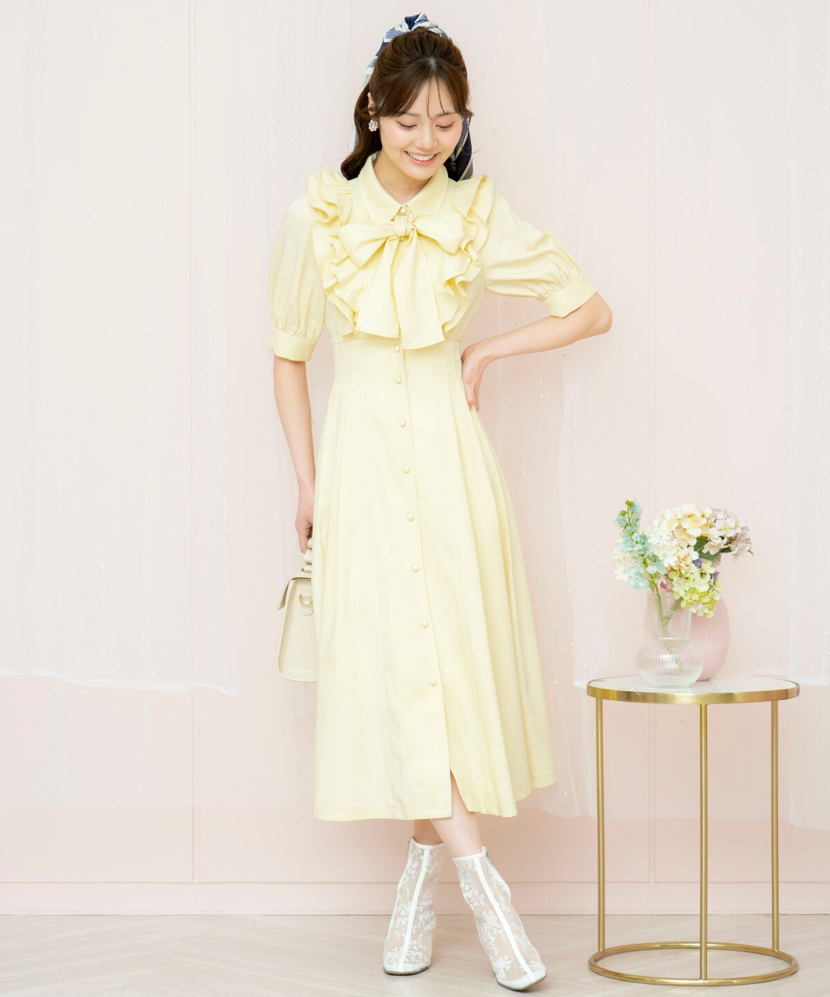 WILLSELECTION「ラッフルリボンタイシャツワンピース」|ワンピース|