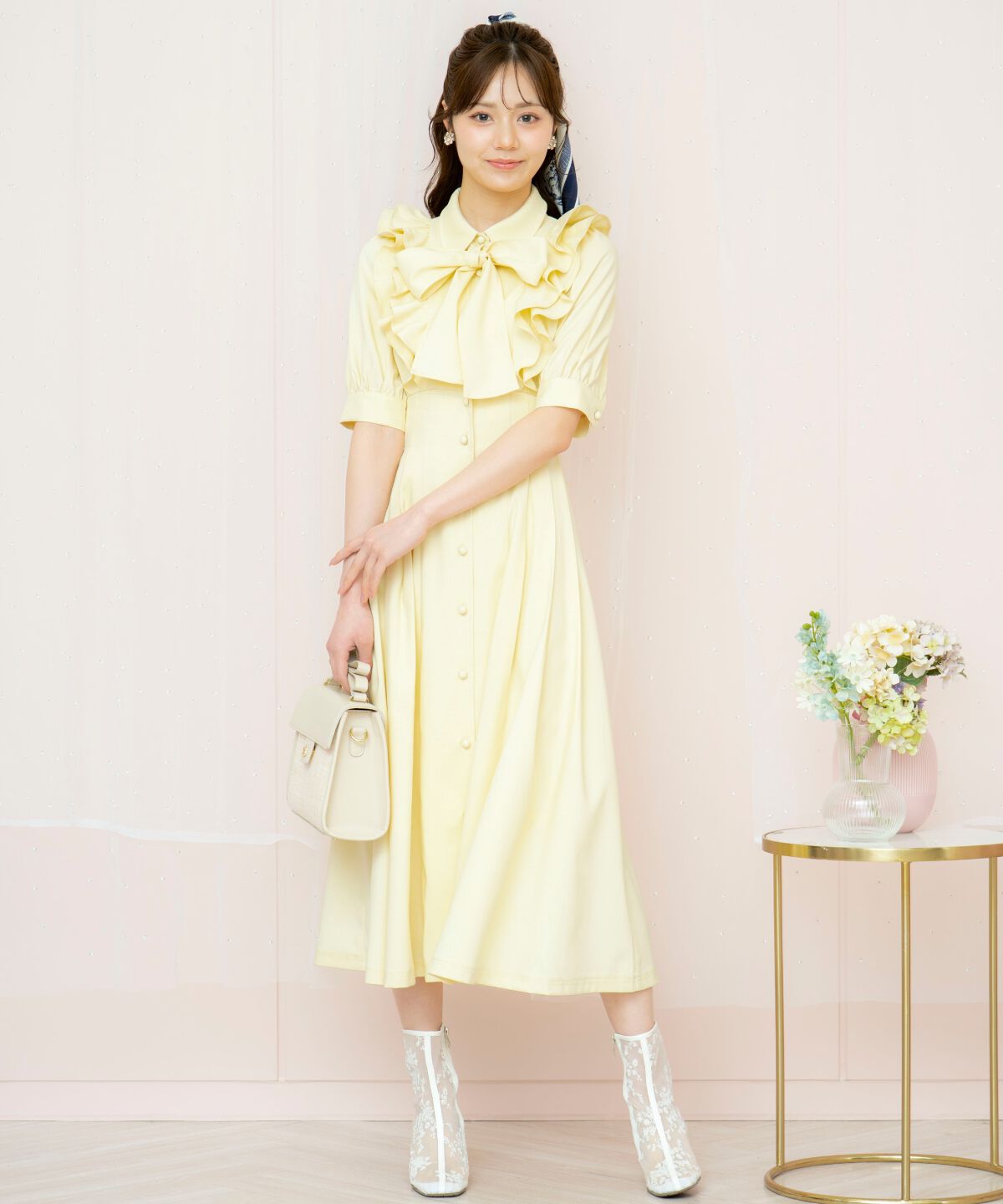 WILLSELECTION「ラッフルリボンタイシャツワンピース」|ワンピース|