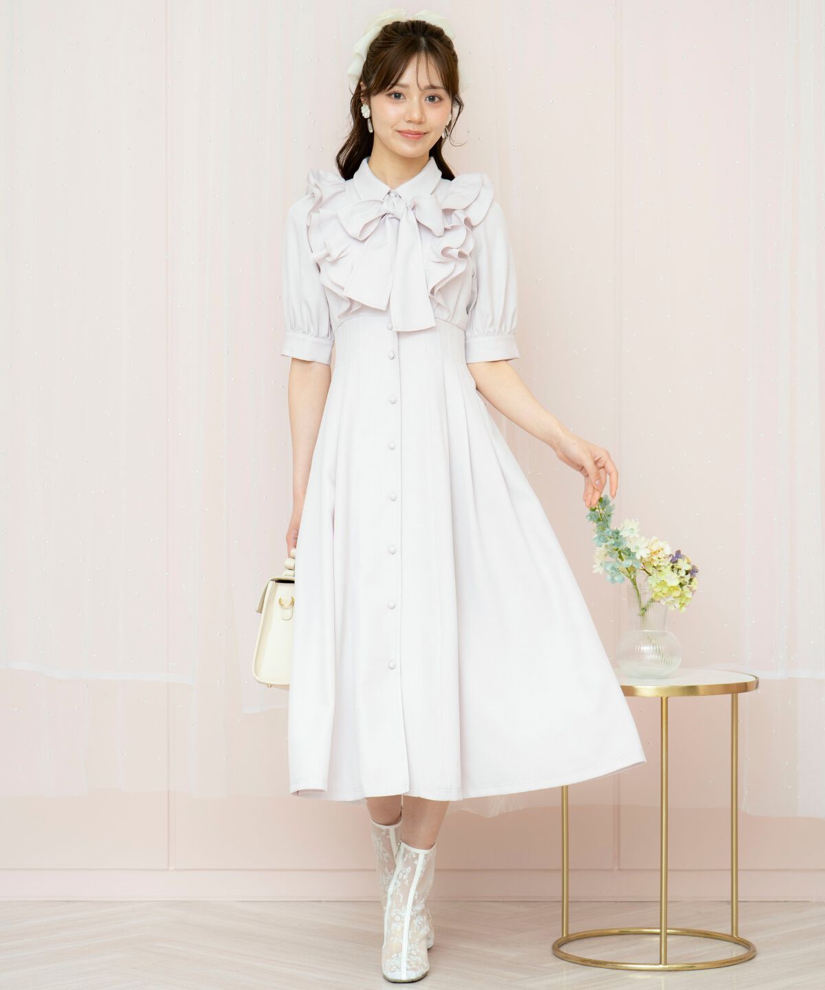 WILLSELECTION「ラッフルリボンタイシャツワンピース」|ワンピース|