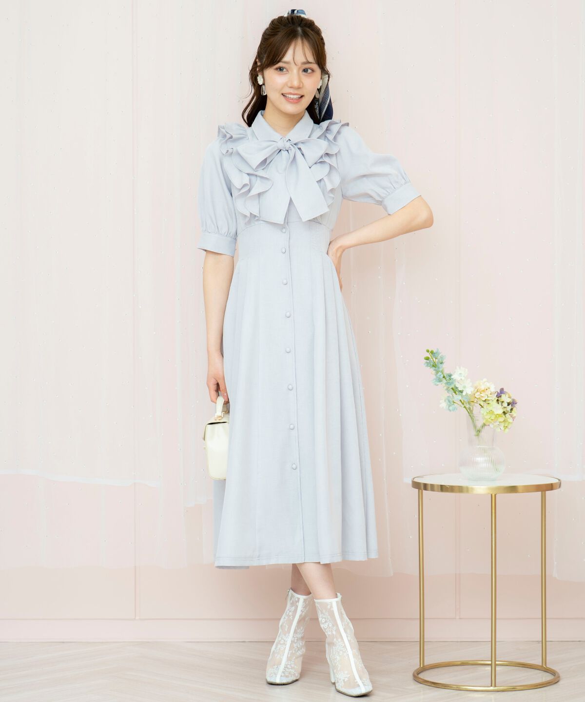 WILLSELECTION「ラッフルリボンタイシャツワンピース」|ワンピース|