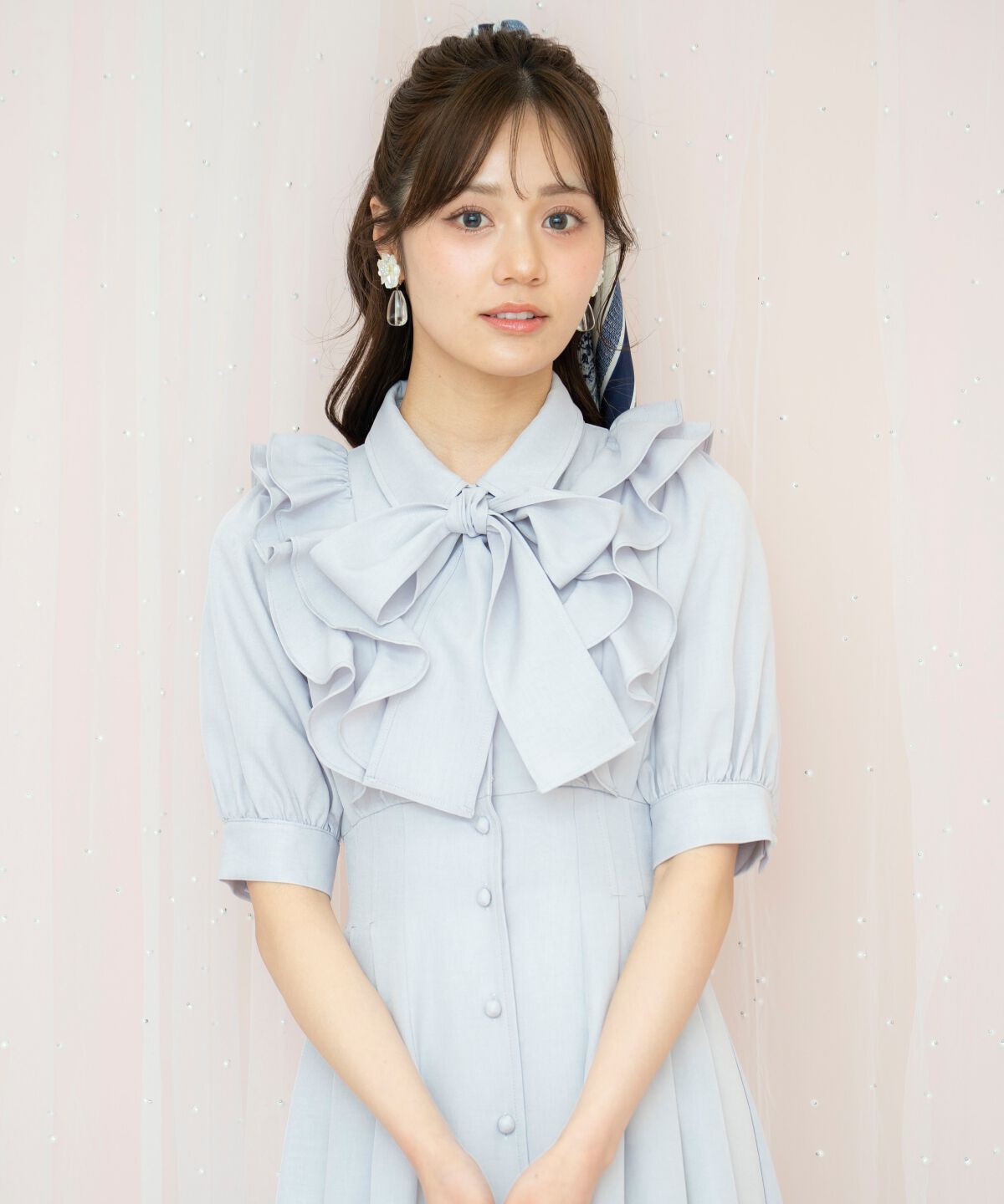 WILLSELECTION「ラッフルリボンタイシャツワンピース」|ワンピース|