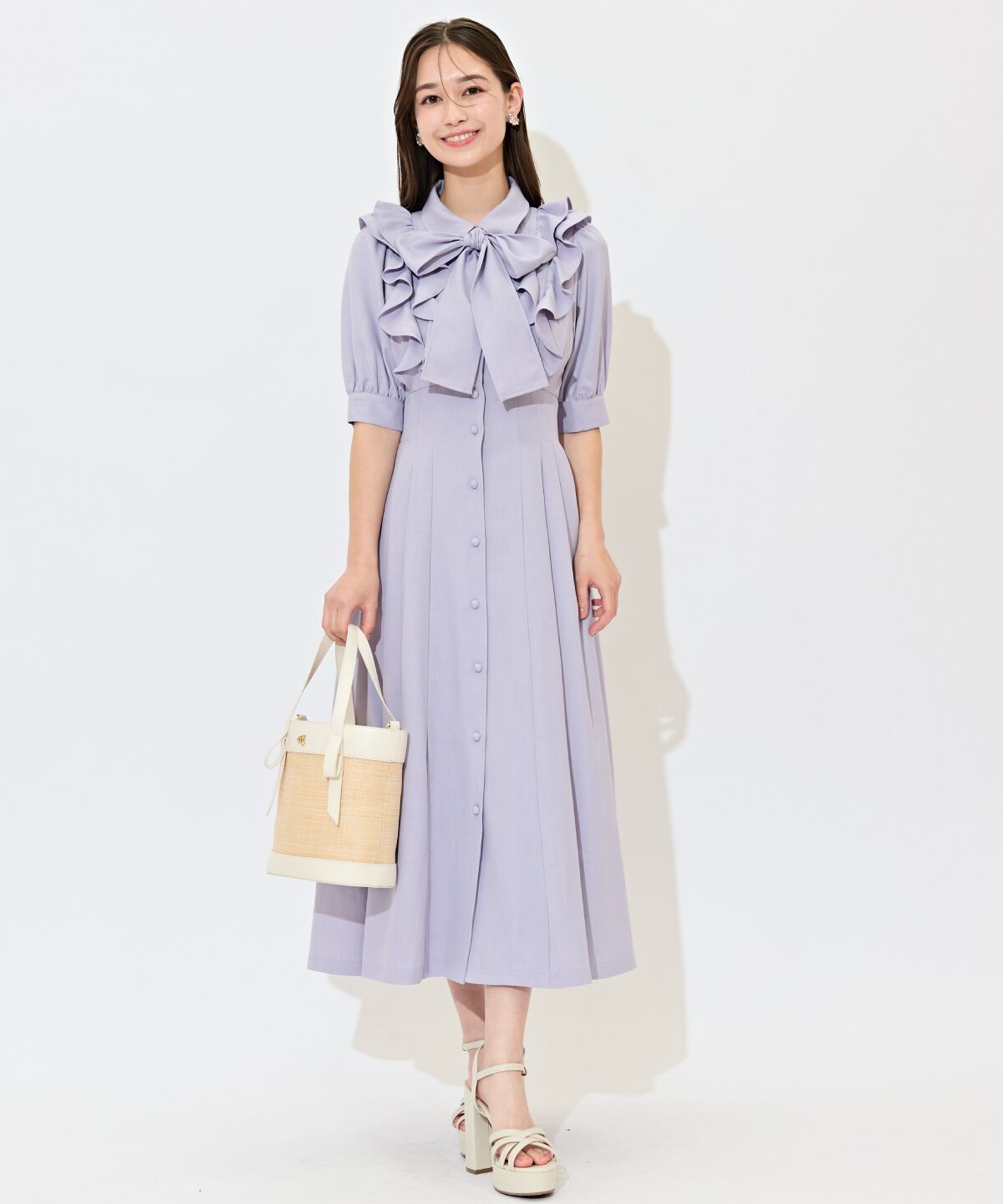 WILLSELECTION「ラッフルリボンタイシャツワンピース」|ワンピース|