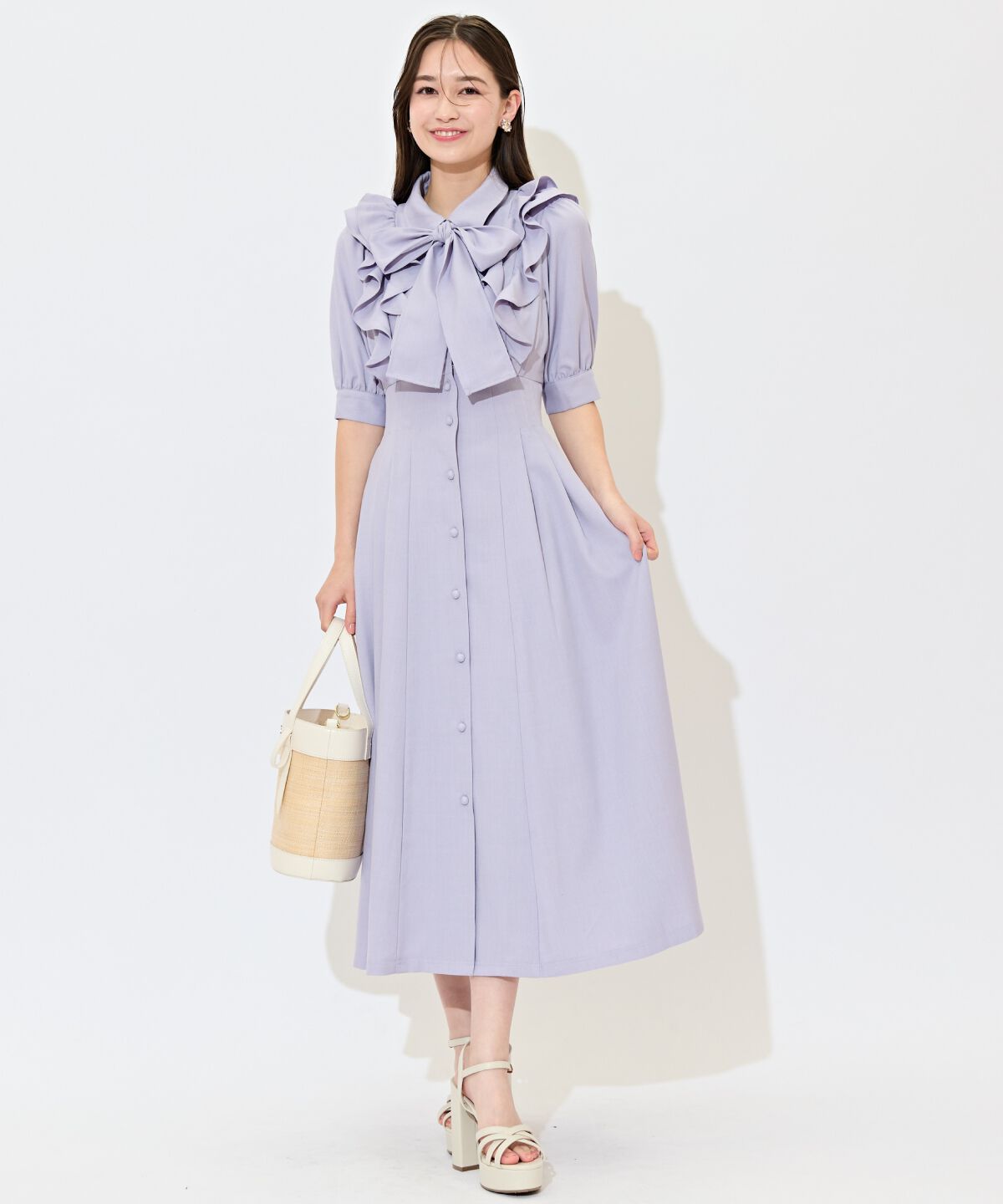 WILLSELECTION「ラッフルリボンタイシャツワンピース」|ワンピース|