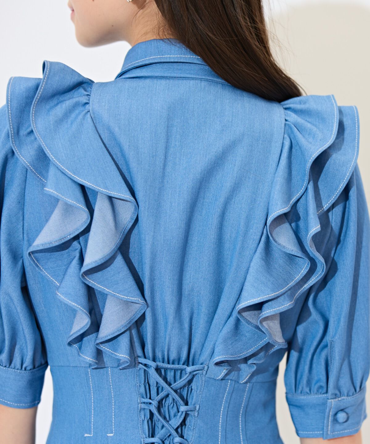 WILLSELECTION「ラッフルリボンタイシャツワンピース」|ワンピース|